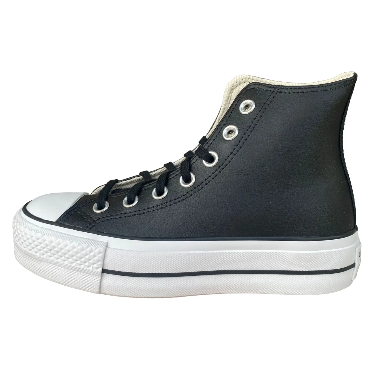 Converse sneakers alta in pelle con zeppa Chuck Taylor All Star 561675C nero