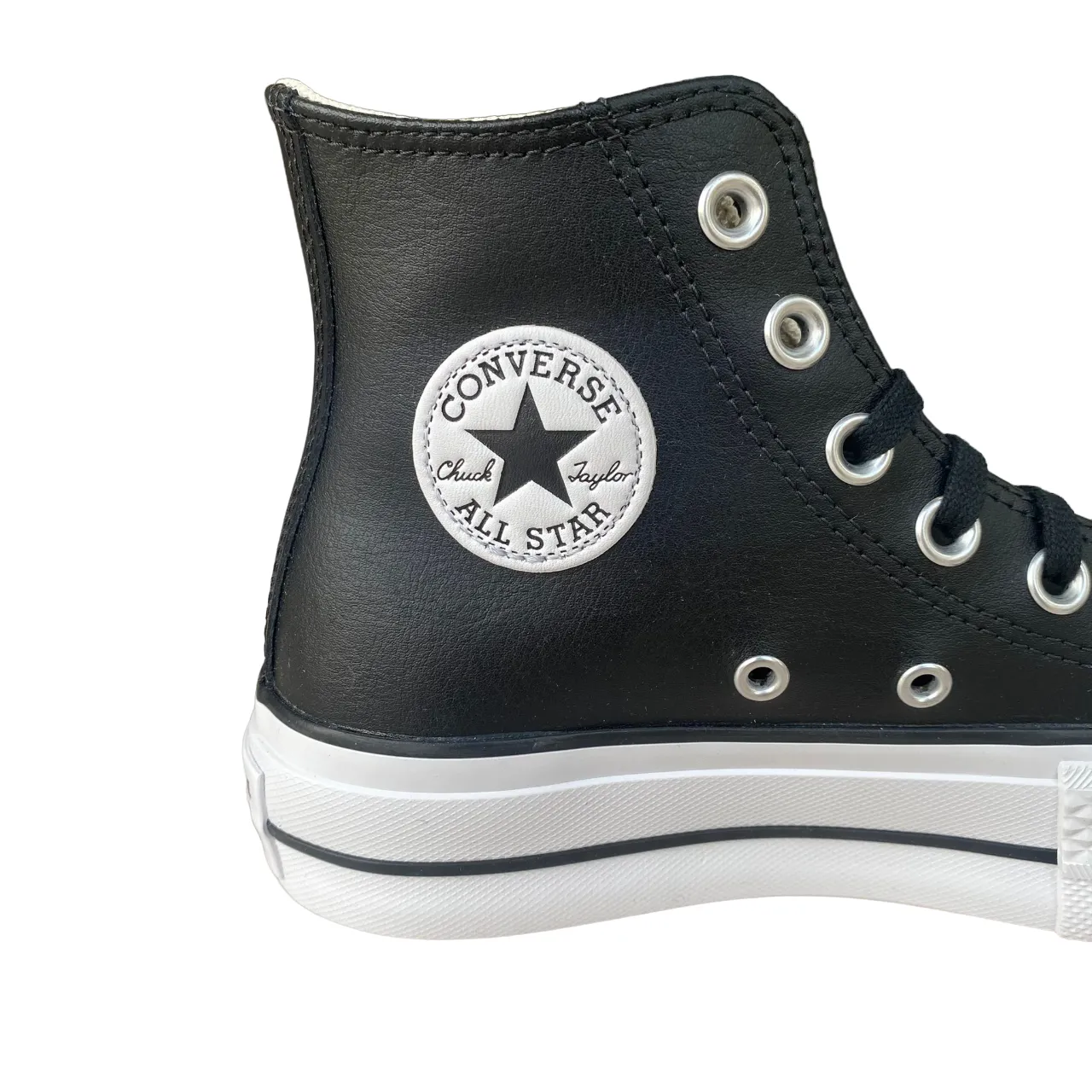 Converse sneakers alta in pelle con zeppa Chuck Taylor All Star 561675C nero