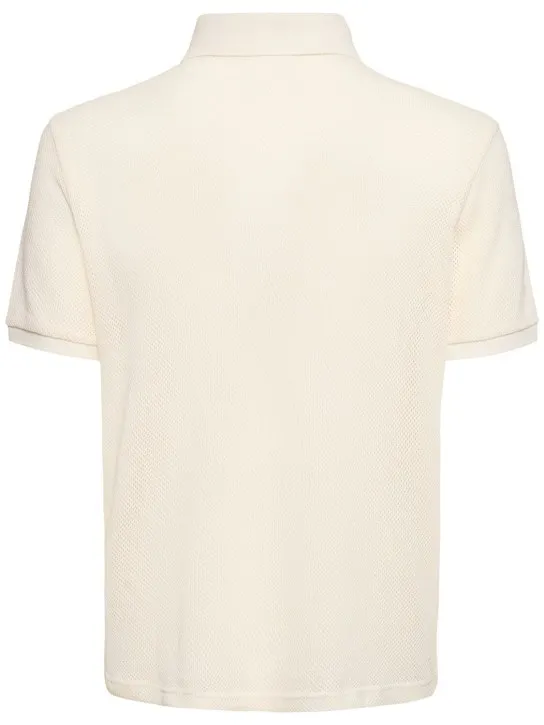 Courreges   Logo print mesh s/s polo 