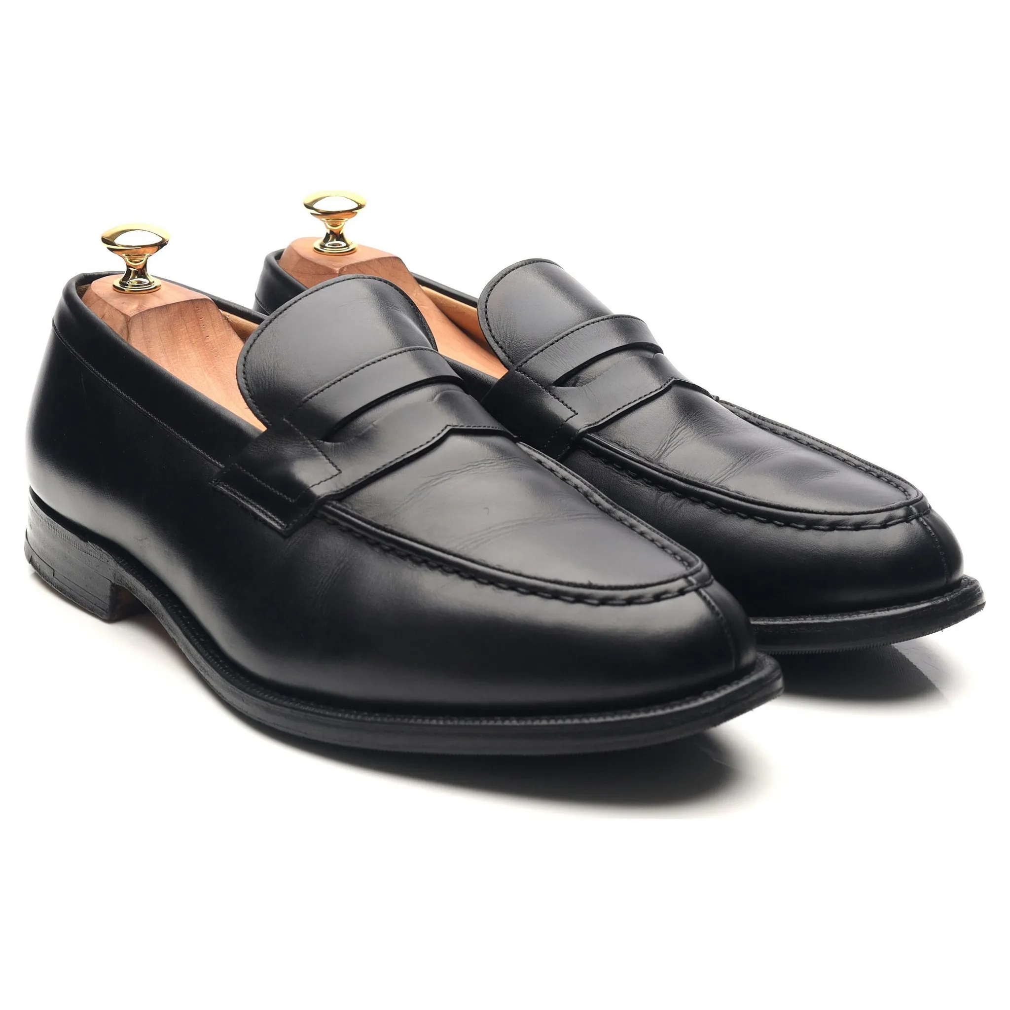 'Darwin' Black Leather Loafers UK 10.5 H