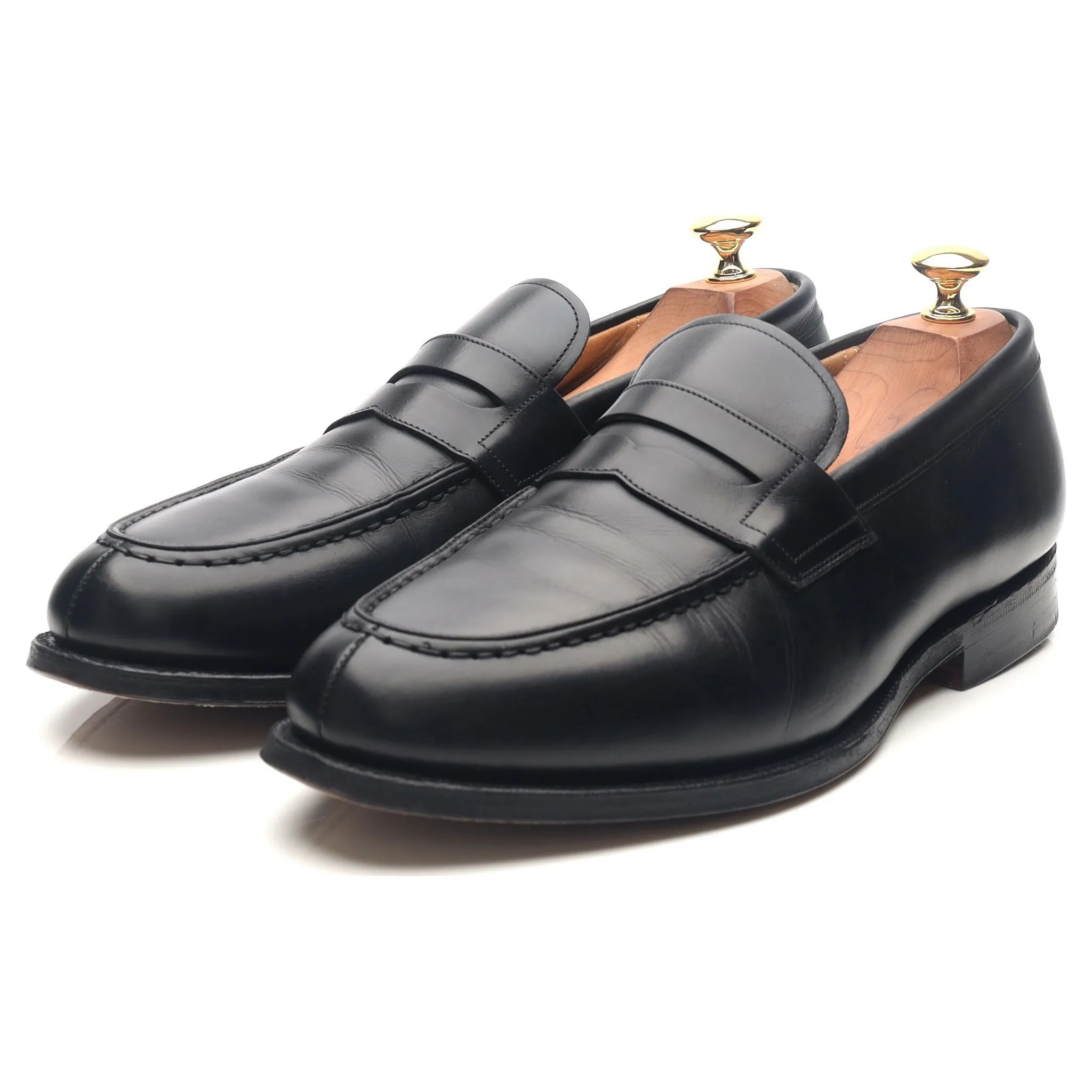 'Darwin' Black Leather Loafers UK 9.5 H