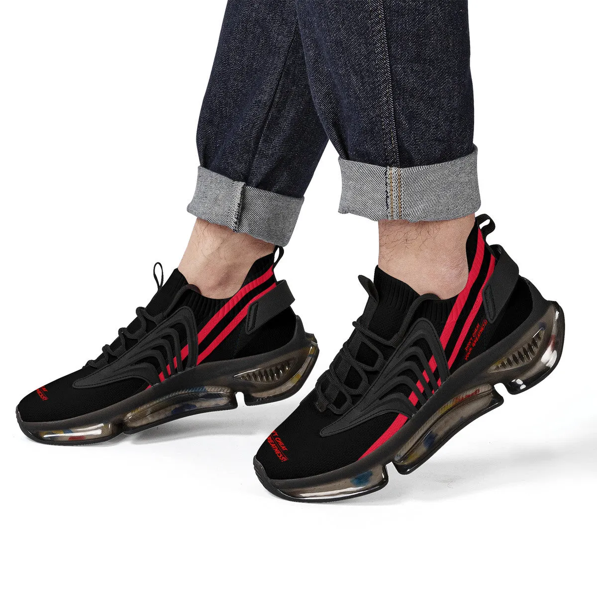 DCYG X2 Black & Red Air Max React Sneakers - Black