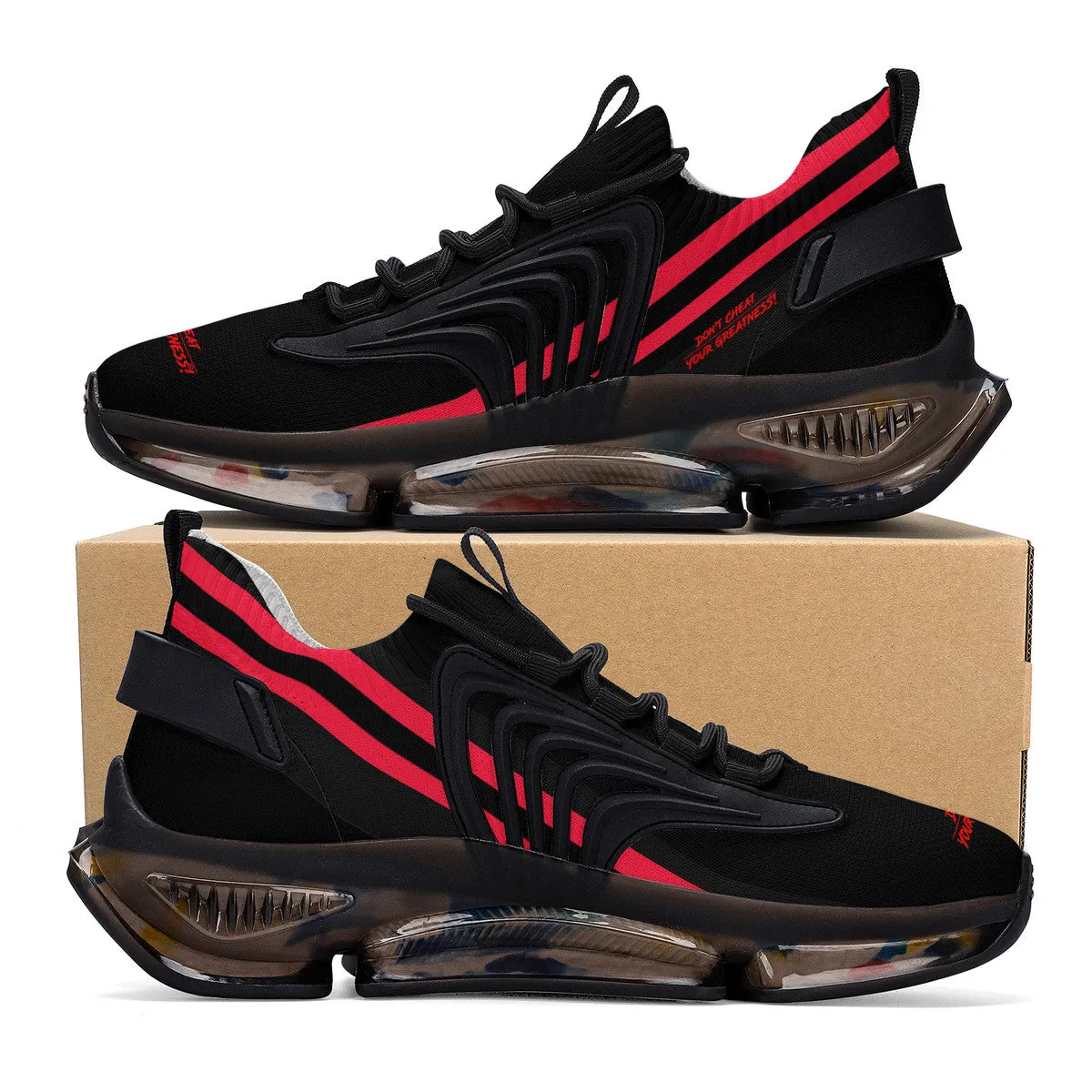 DCYG X2 Black & Red Air Max React Sneakers - Black