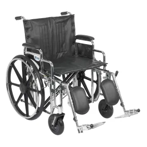 Drive Medical std22dda-elr Sentra Extra Heavy Duty Wheelchair, Detachable Desk Arms, Elevating Leg Rests, 22" Seat