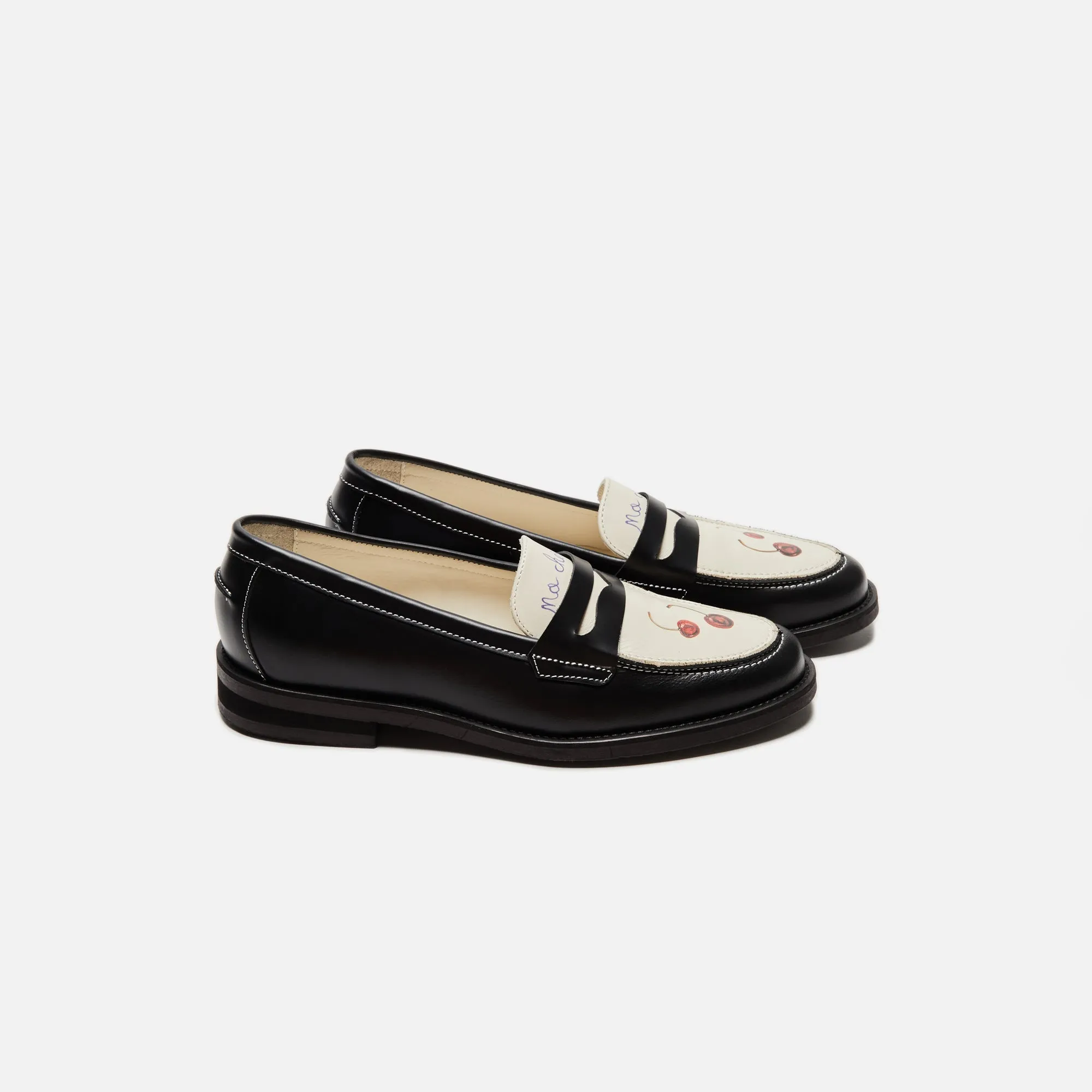 DUKE   DEXTER WMNS Wilde Cherry Penny Loafer - Black / White