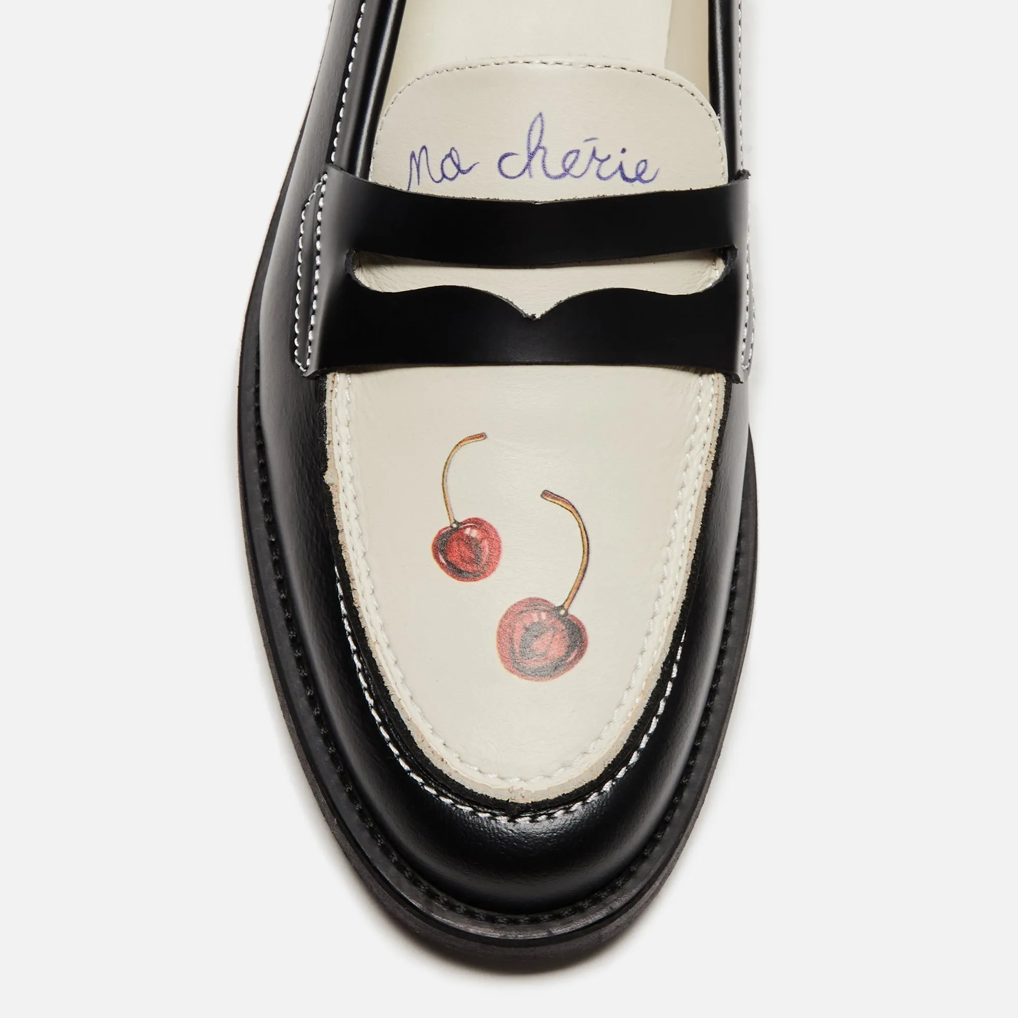 DUKE   DEXTER WMNS Wilde Cherry Penny Loafer - Black / White