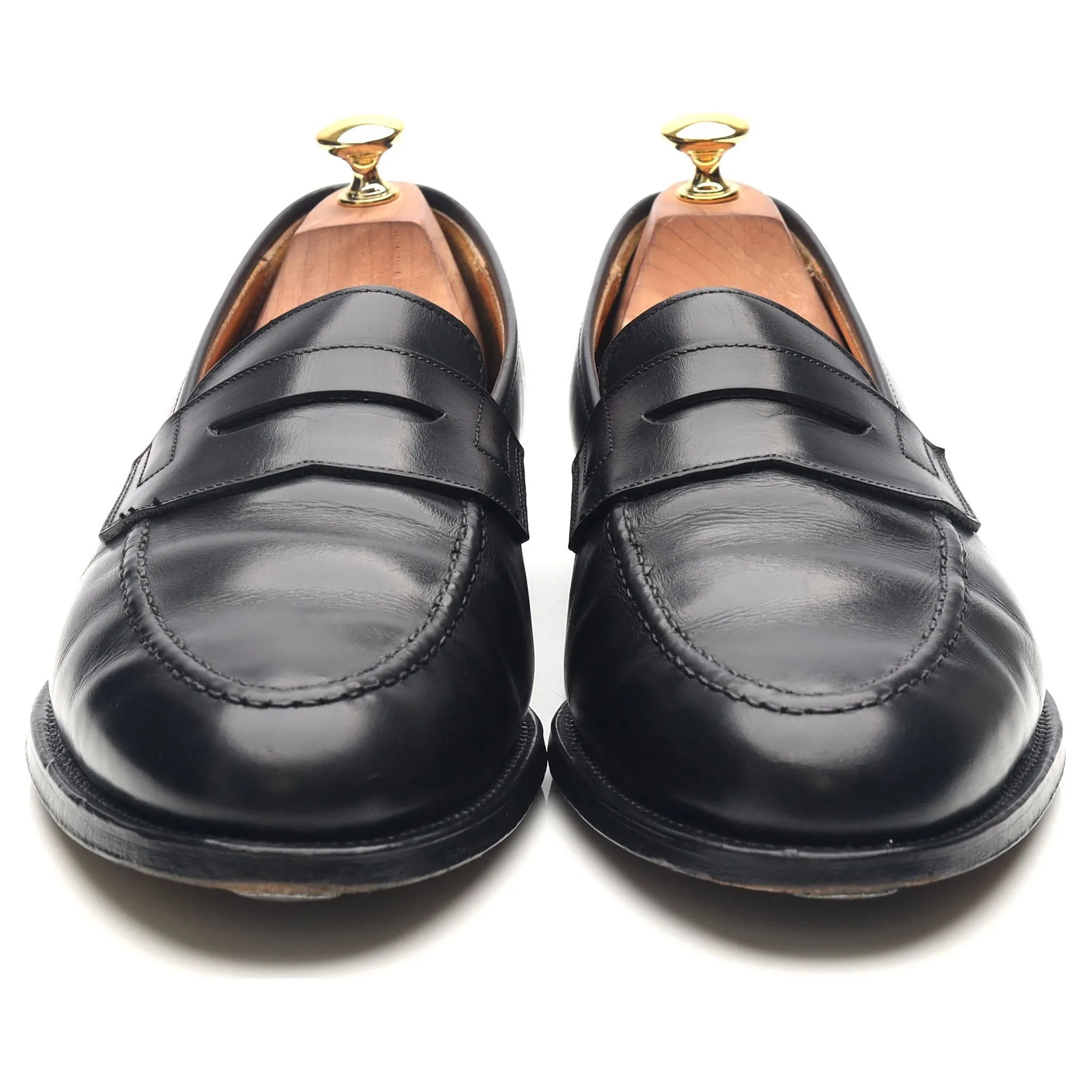 'Eaton' Black Leather Loafers UK 10.5 E