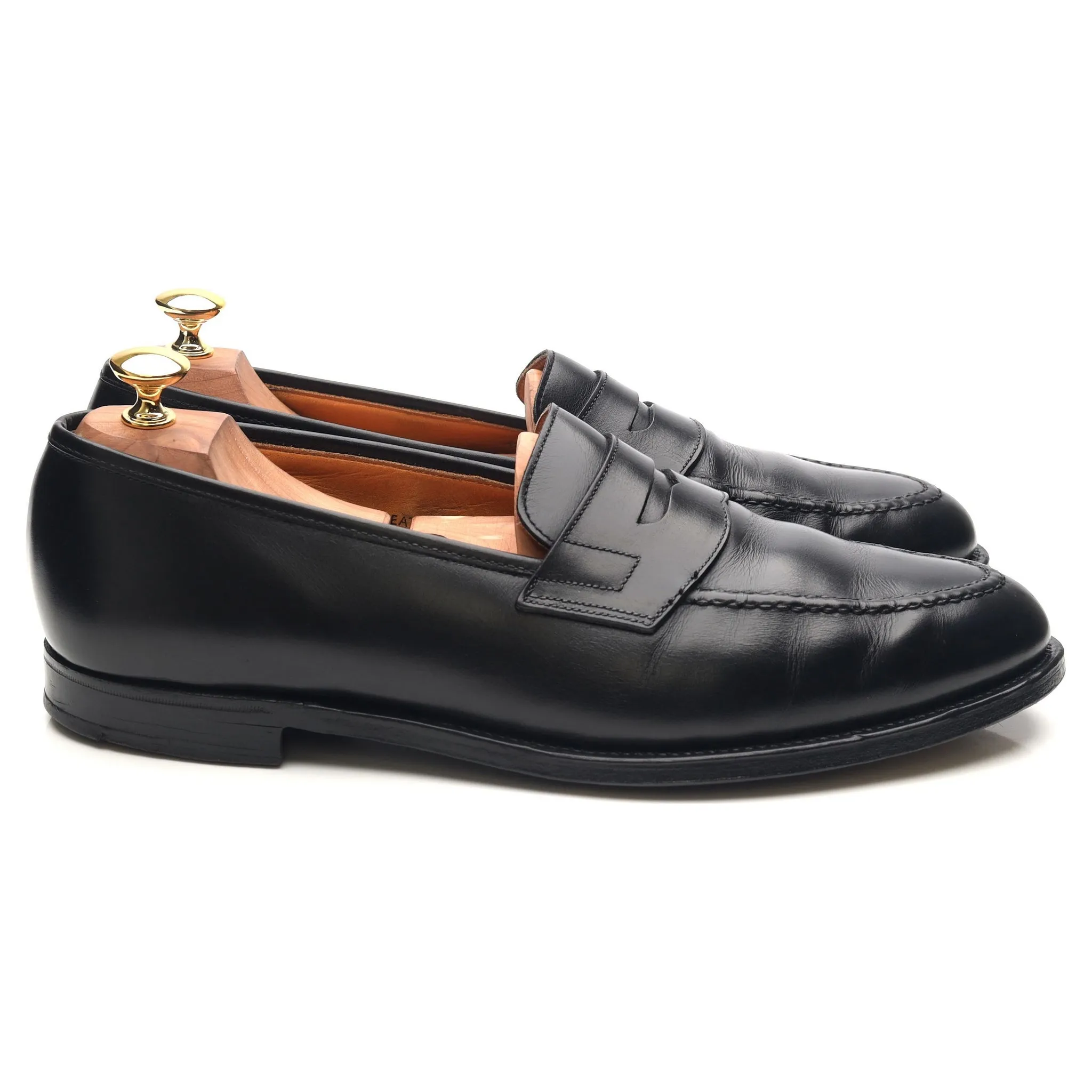 'Eaton' Black Leather Loafers UK 10.5 E