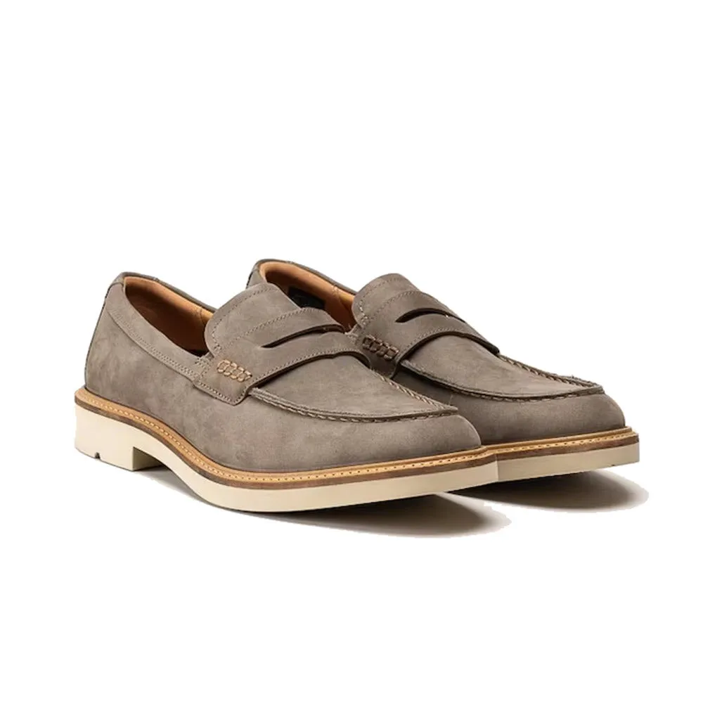 ECCO METROPOLE LONDON PENNY LOAFER DARK CLAY NUBUCK - MENS