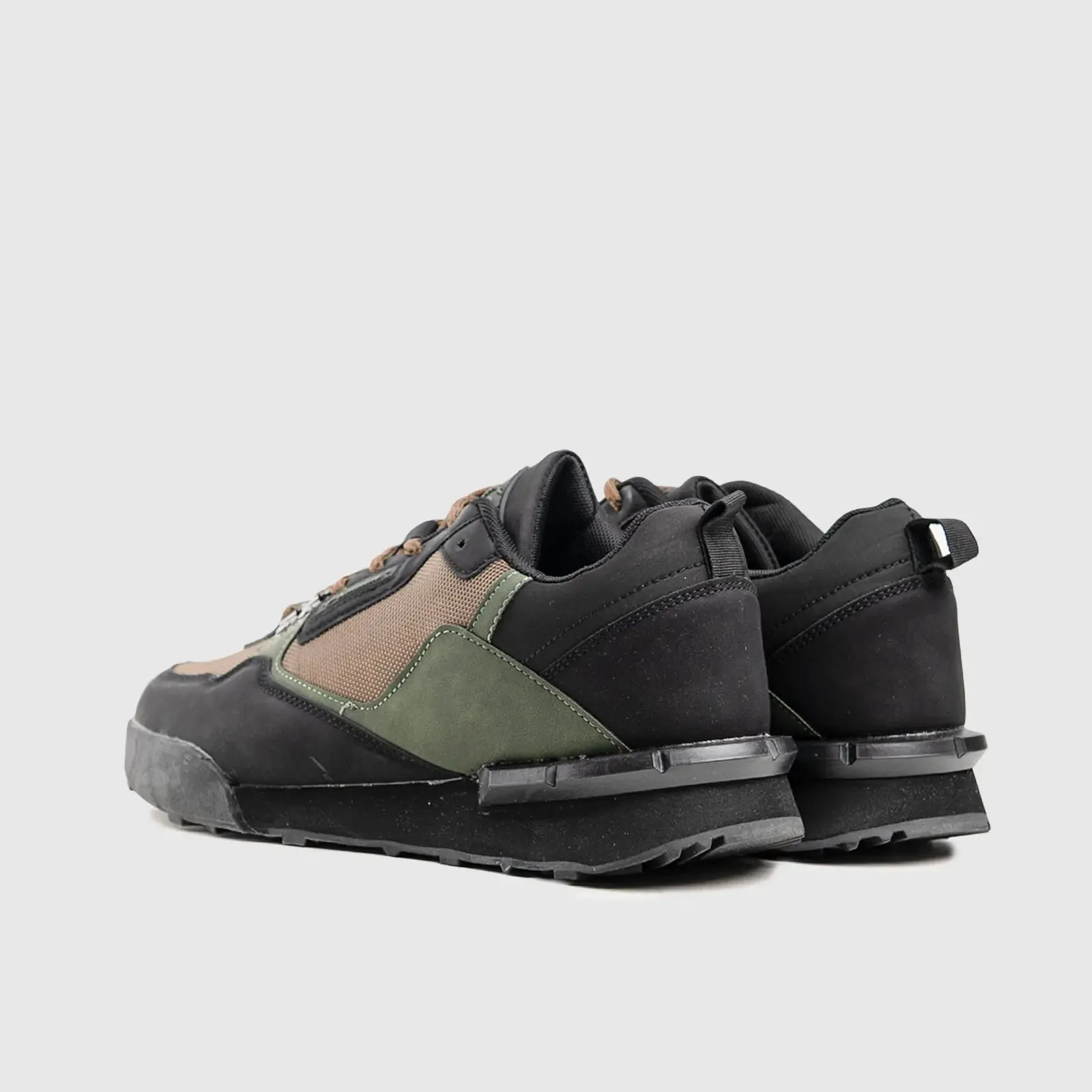 Ednado Mens Sneaker Black/Brown/Green