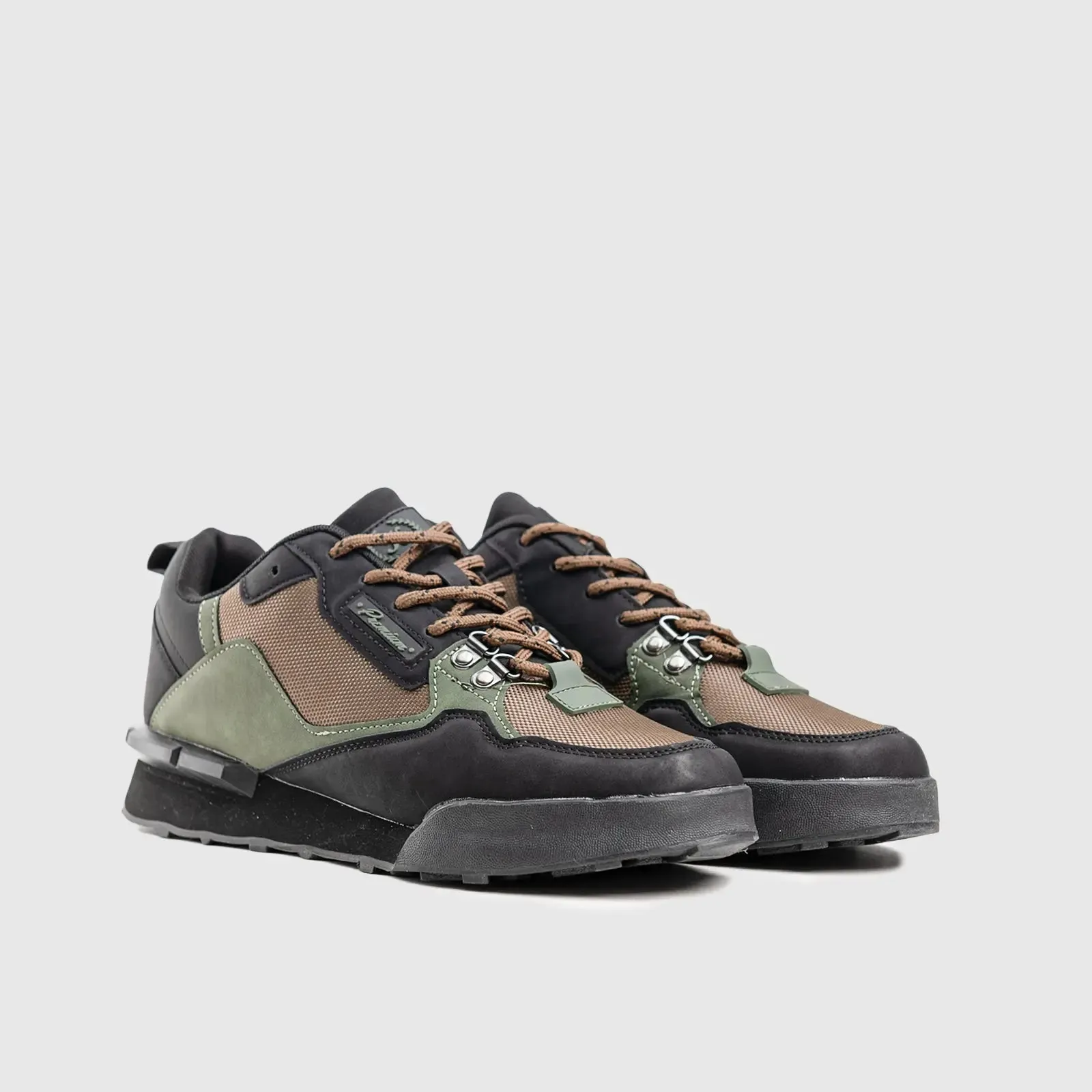 Ednado Mens Sneaker Black/Brown/Green