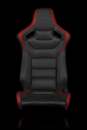 ELITE SERIES RACING SEATS - (BLACK & RED) – PAIR