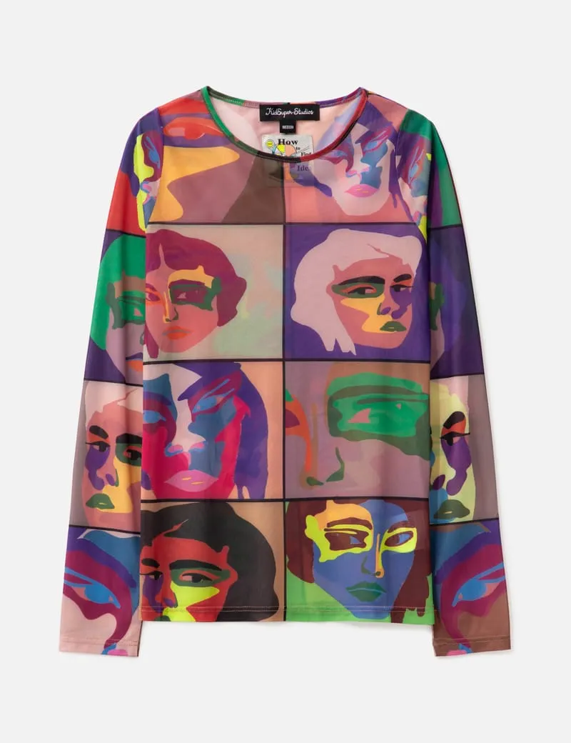 Faces Printed Mesh Shirt