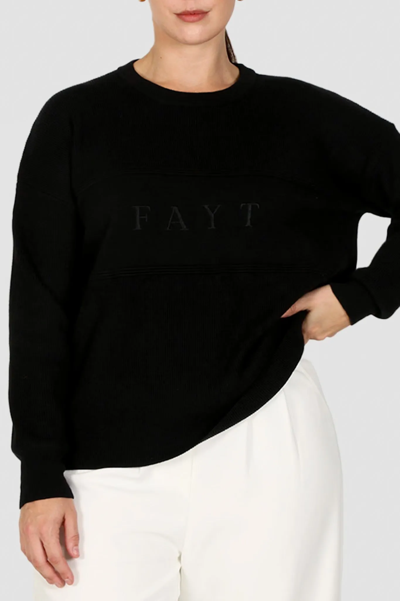 FAYT KNIT SWEATER BLACK