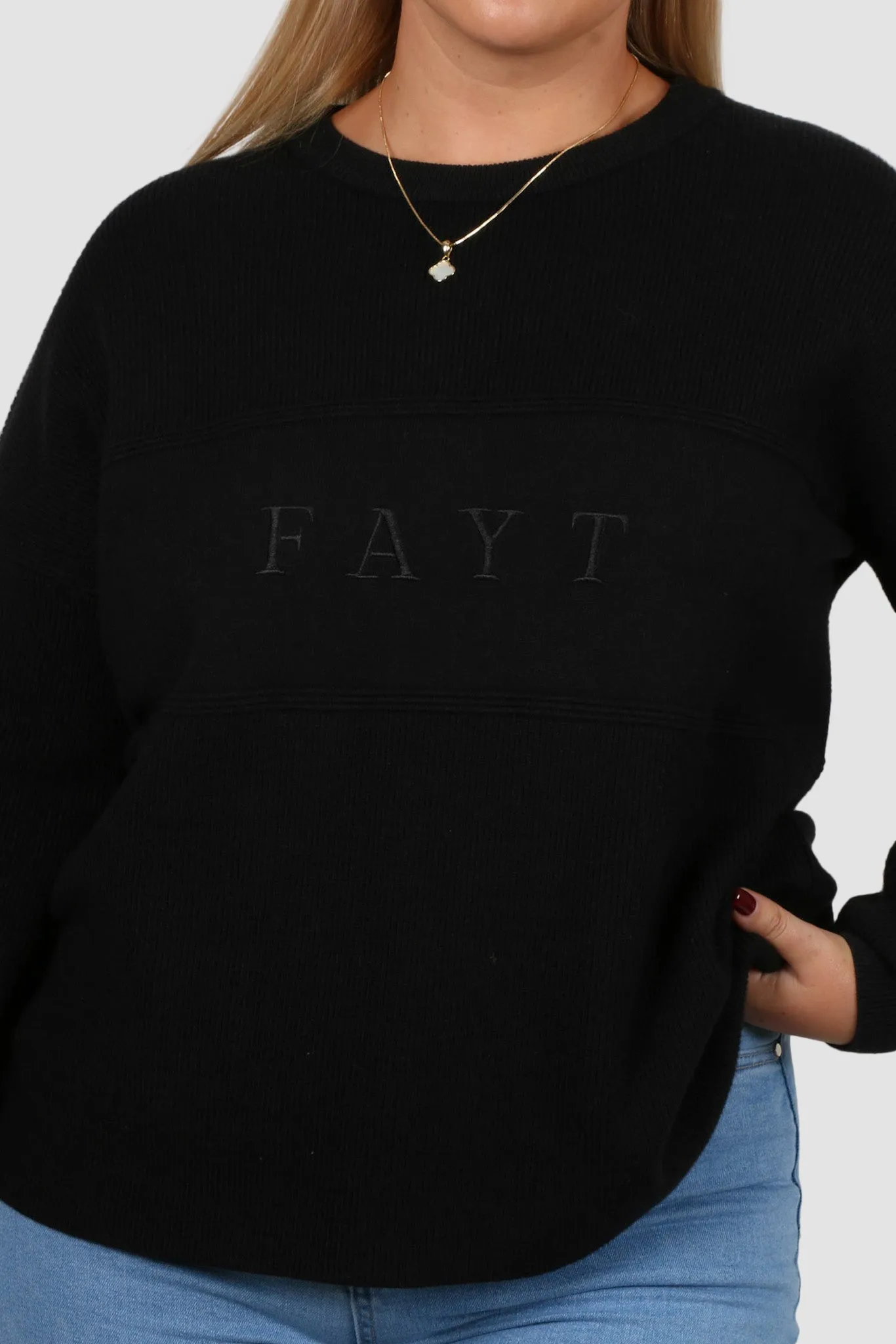 FAYT KNIT SWEATER BLACK