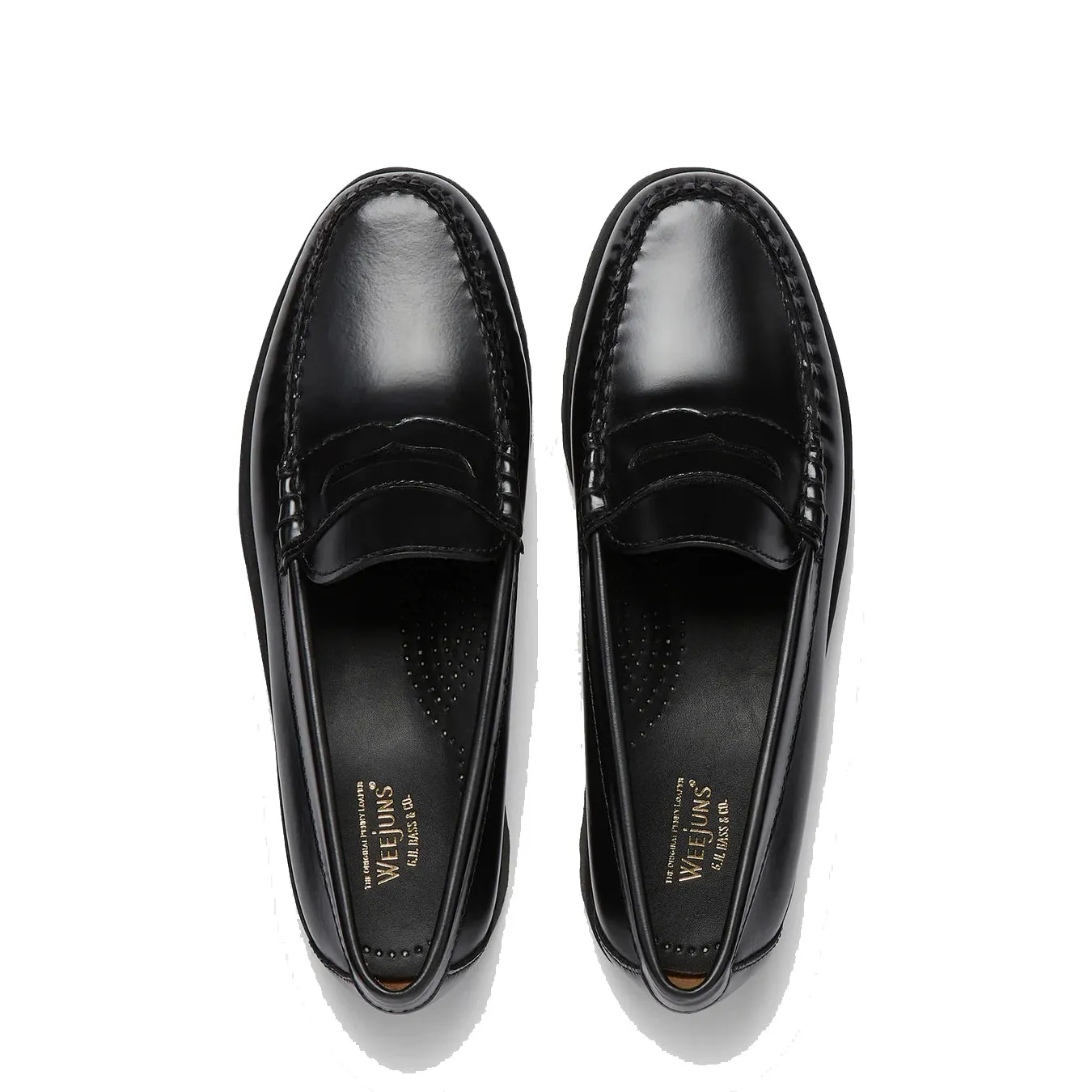 G.H.Bass Womens Weejuns 90s Penny Loafers Black Leather