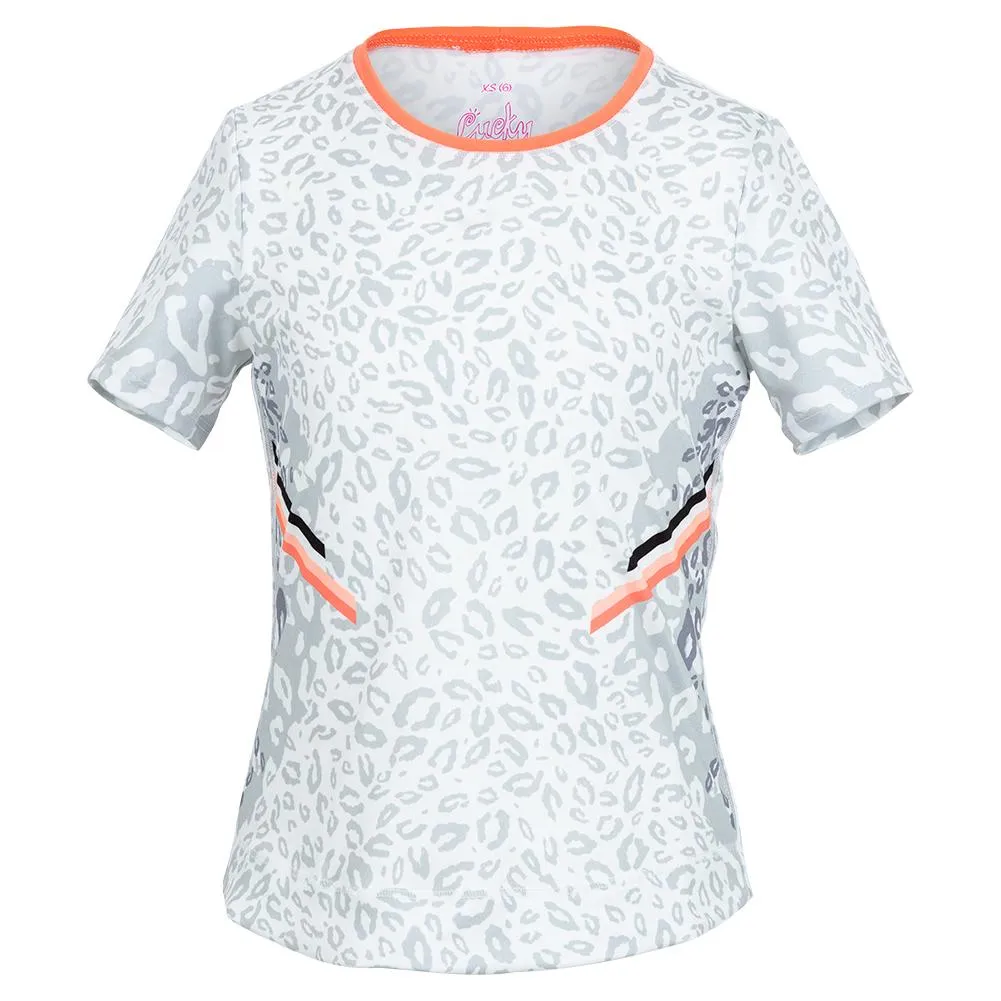 Girls' Cool Cat Short Sleeve Tennis Top Orange Glow