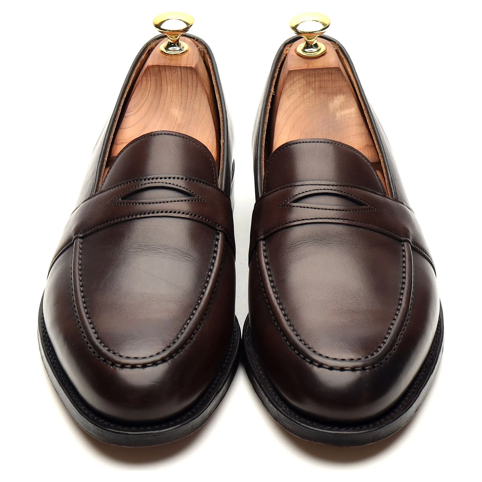 'Gracechurch' Dark Brown Leather Loafers UK 8.5 F