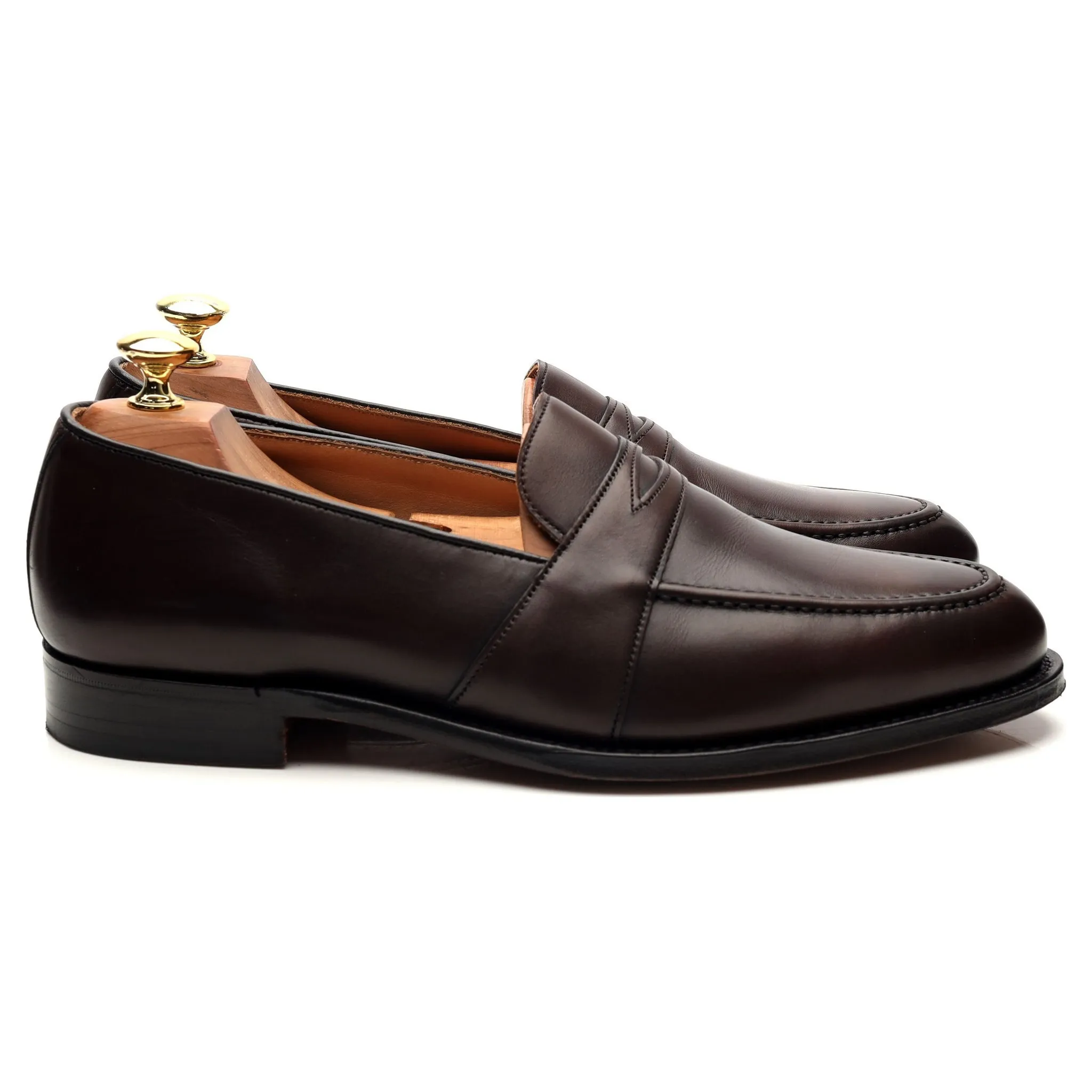 'Gracechurch' Dark Brown Leather Loafers UK 8.5 F