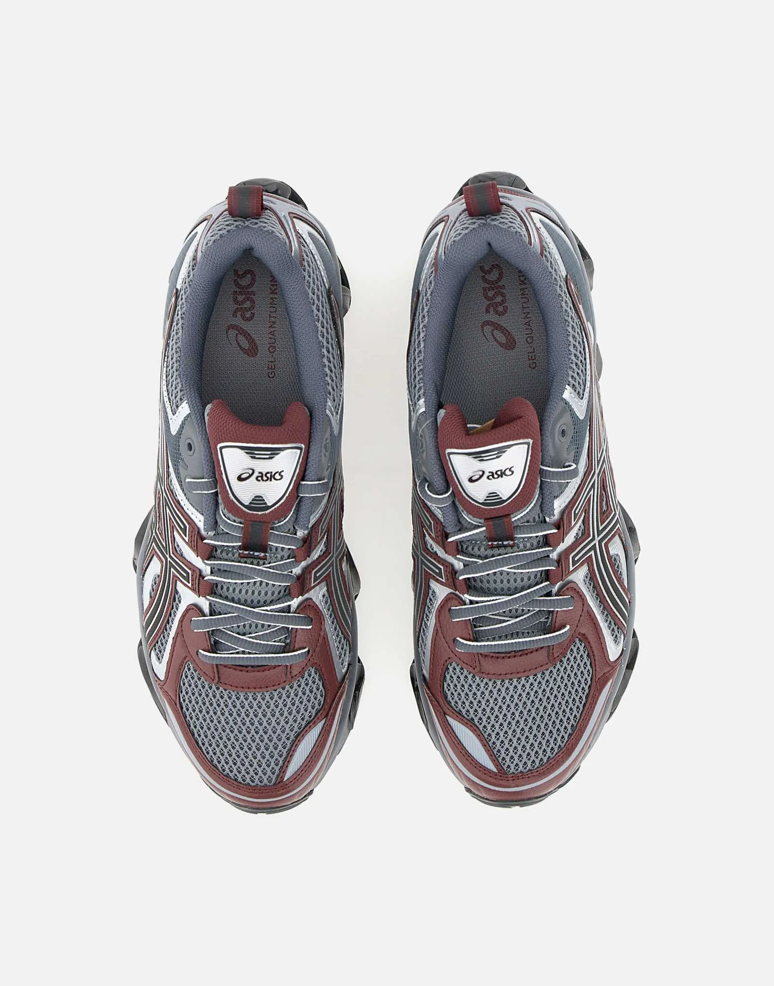 Grey and Burgundy Gel Quantum Sneakers