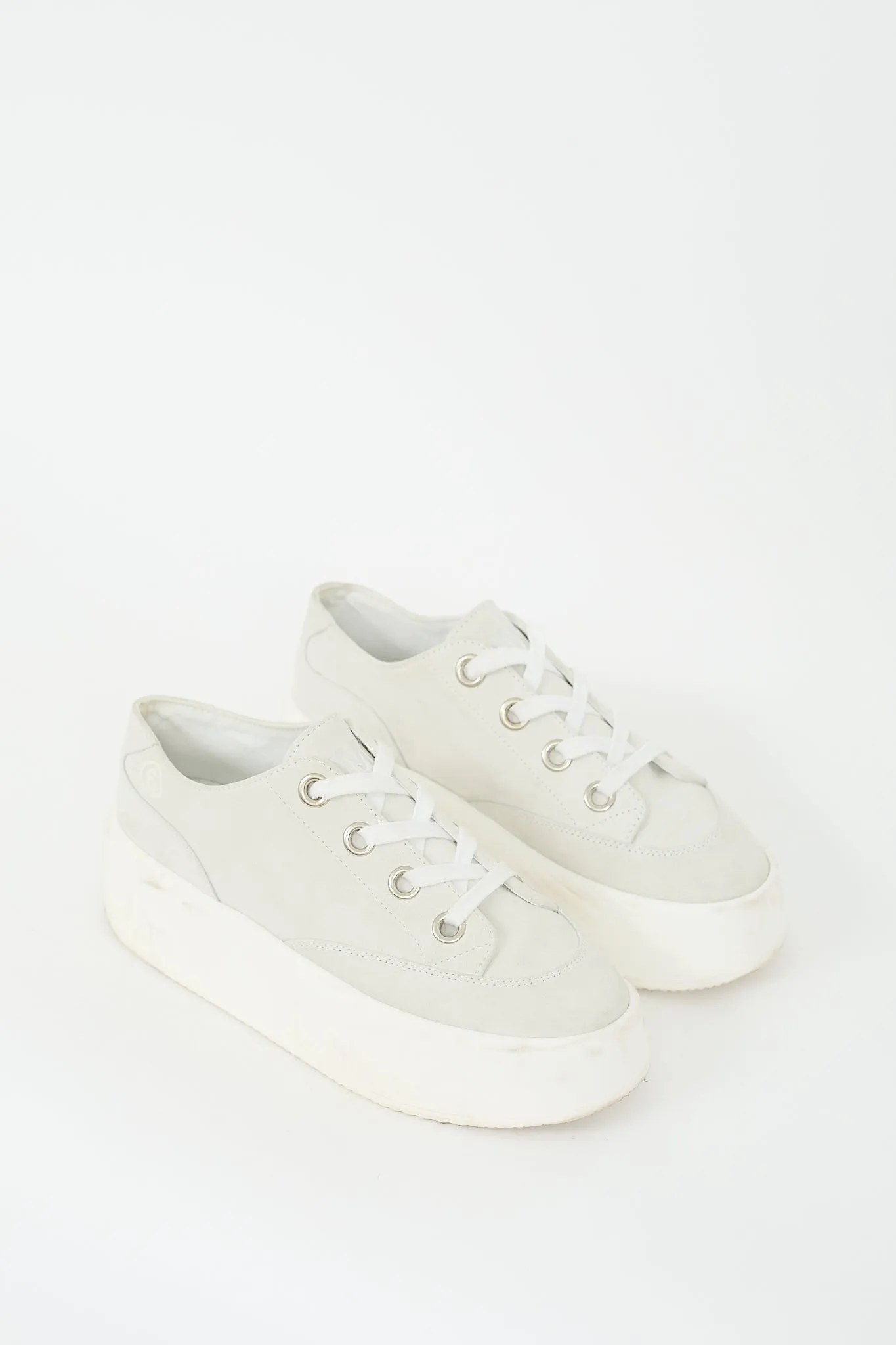 Grey Suede Platform Sneaker