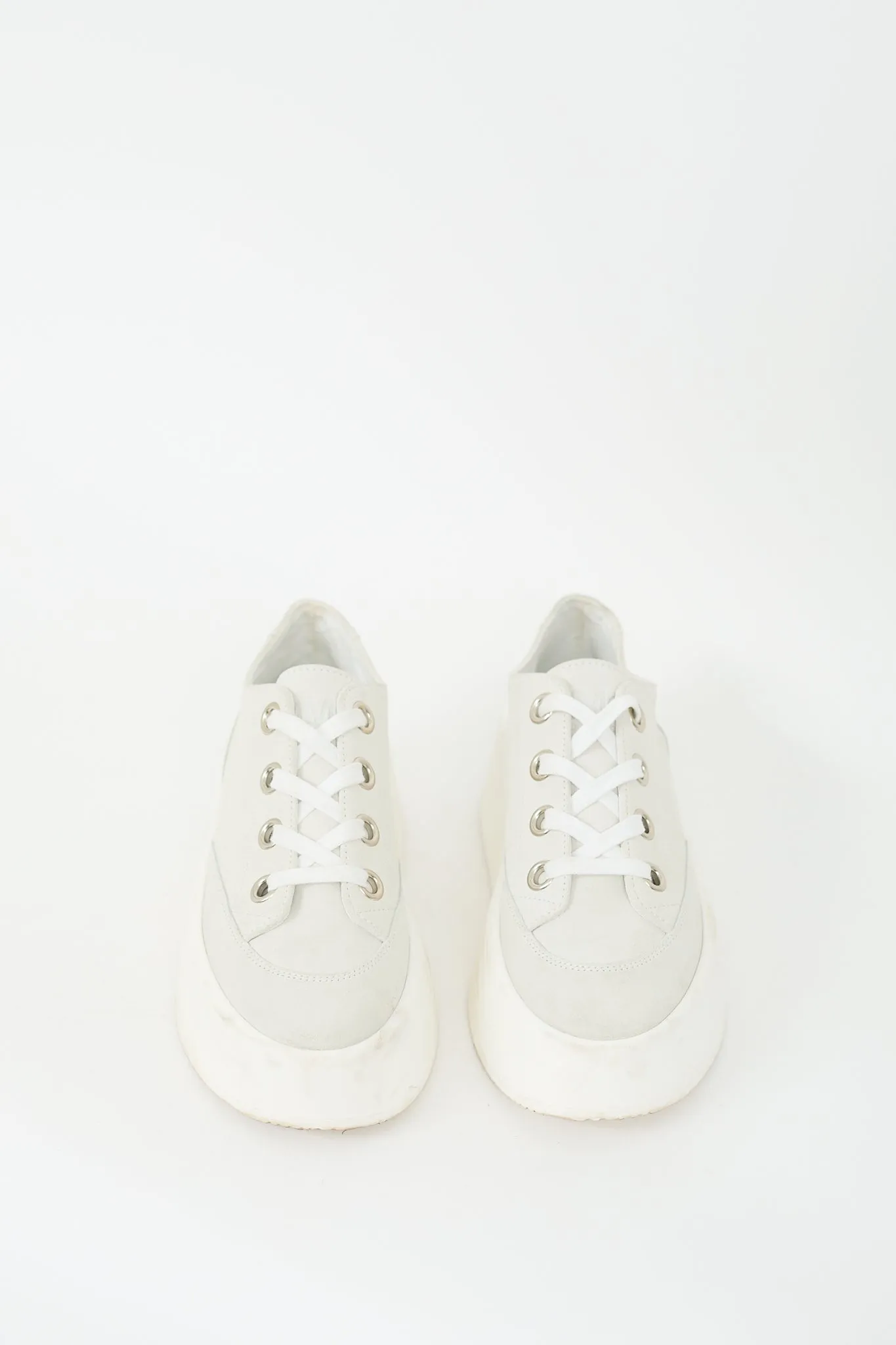 Grey Suede Platform Sneaker