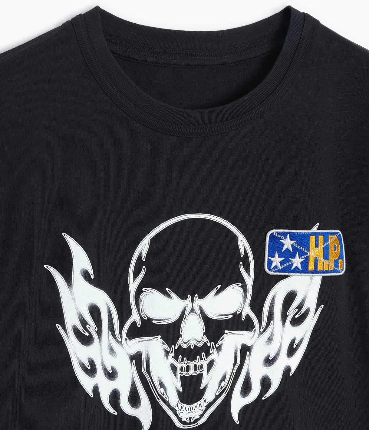 Heron Preston Flaming Skull T-Shirt Black