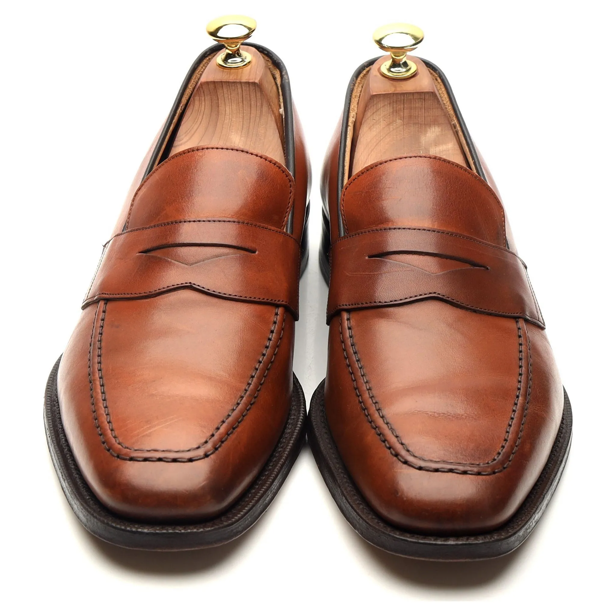 'Hertford' Tan Brown Leather Loafers UK 9 F