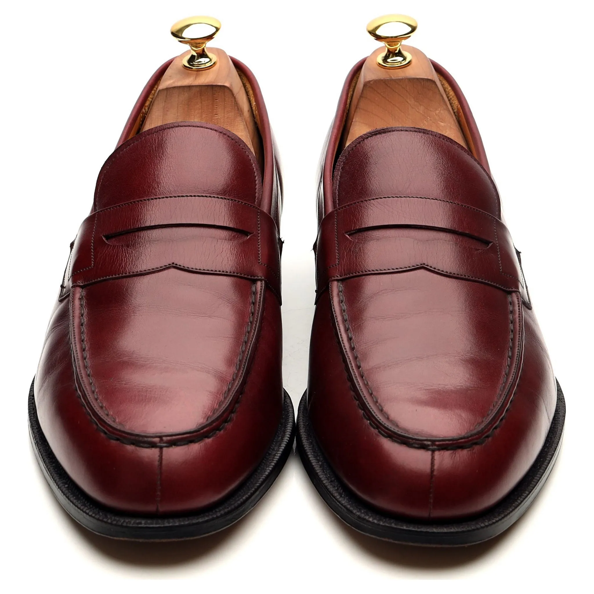 'Hilton' Burgundy Leather Loafers UK 10.5 F