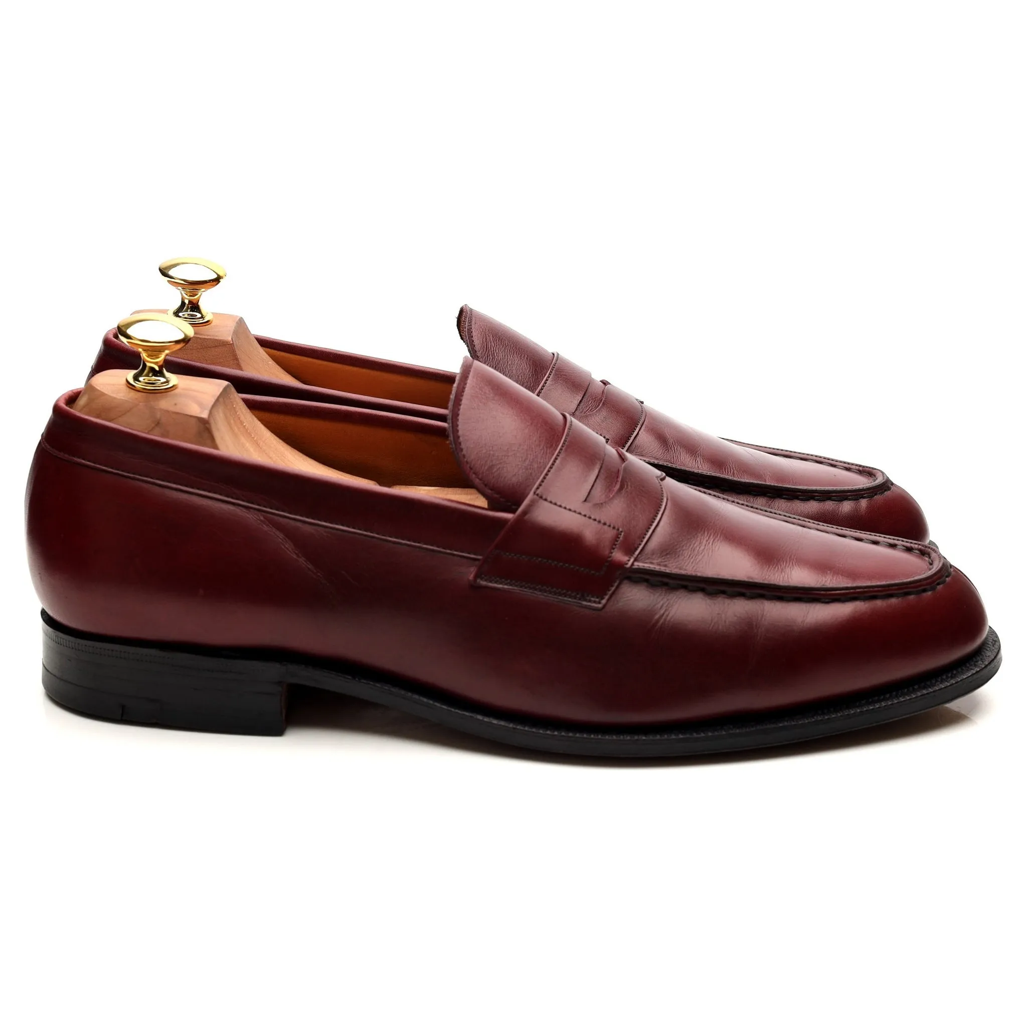 'Hilton' Burgundy Leather Loafers UK 10.5 F