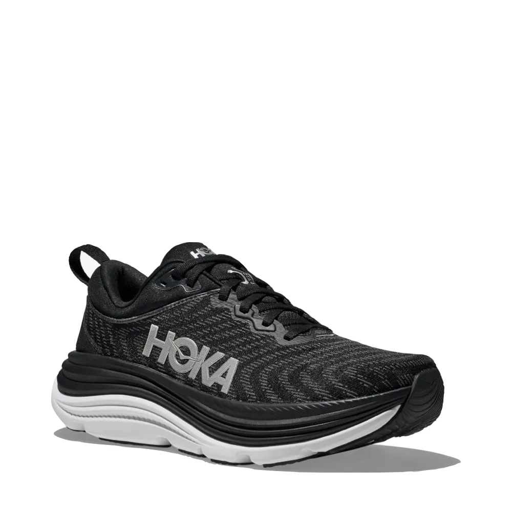 Hoka Men's Gaviota 5 Running Sneaker in Black/White