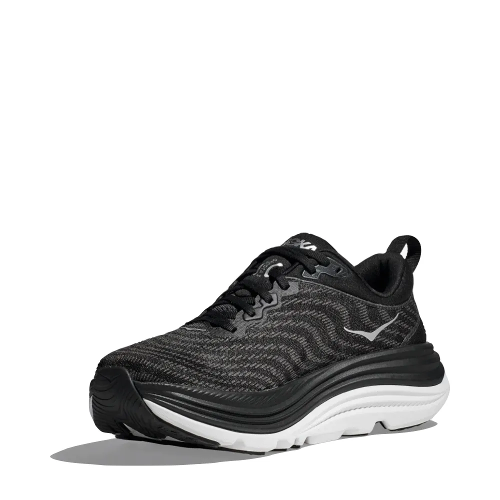 Hoka Women's Gaviota 5 Running Sneaker in Black/White