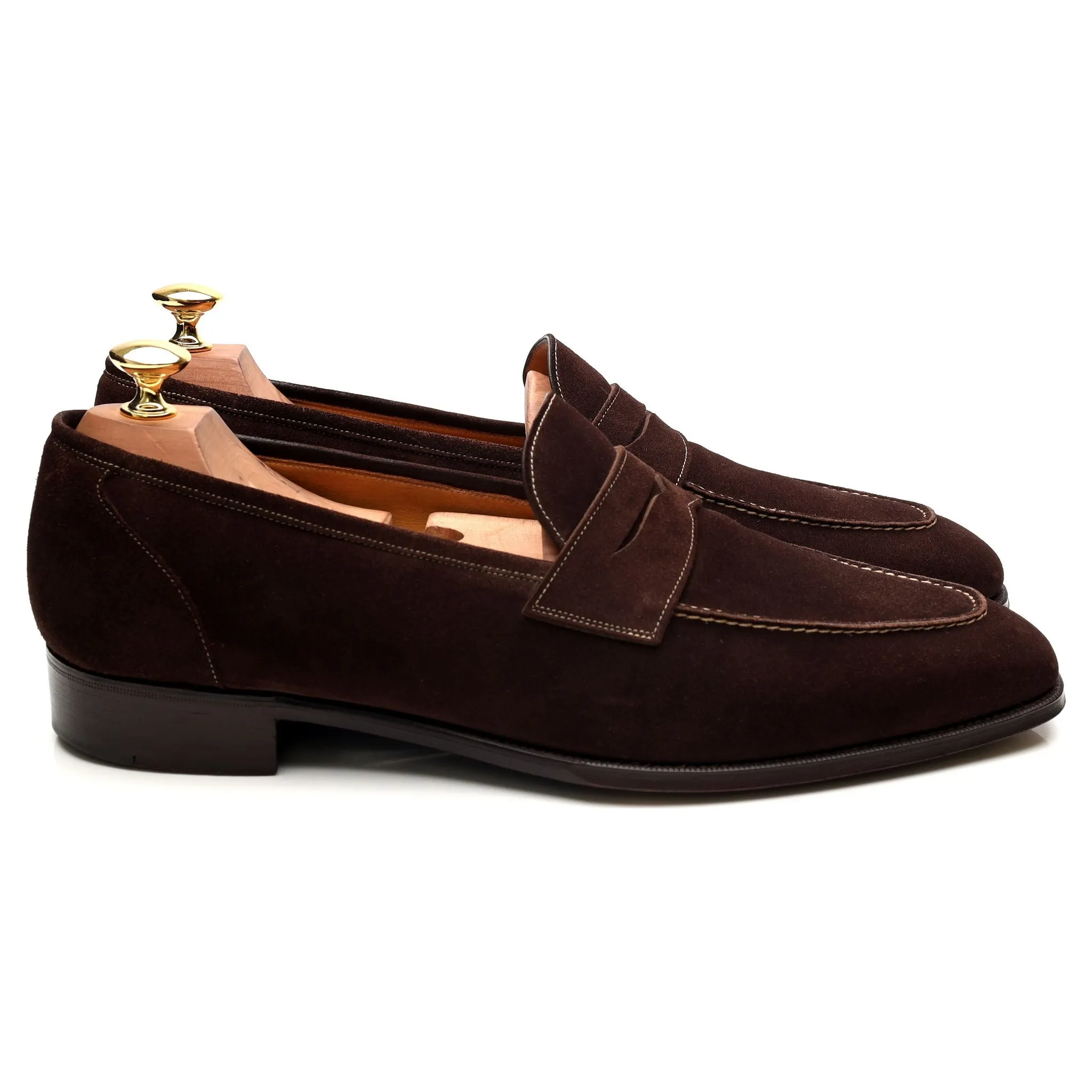 'Holkham' Dark Brown Suede Loafers UK 9.5 F