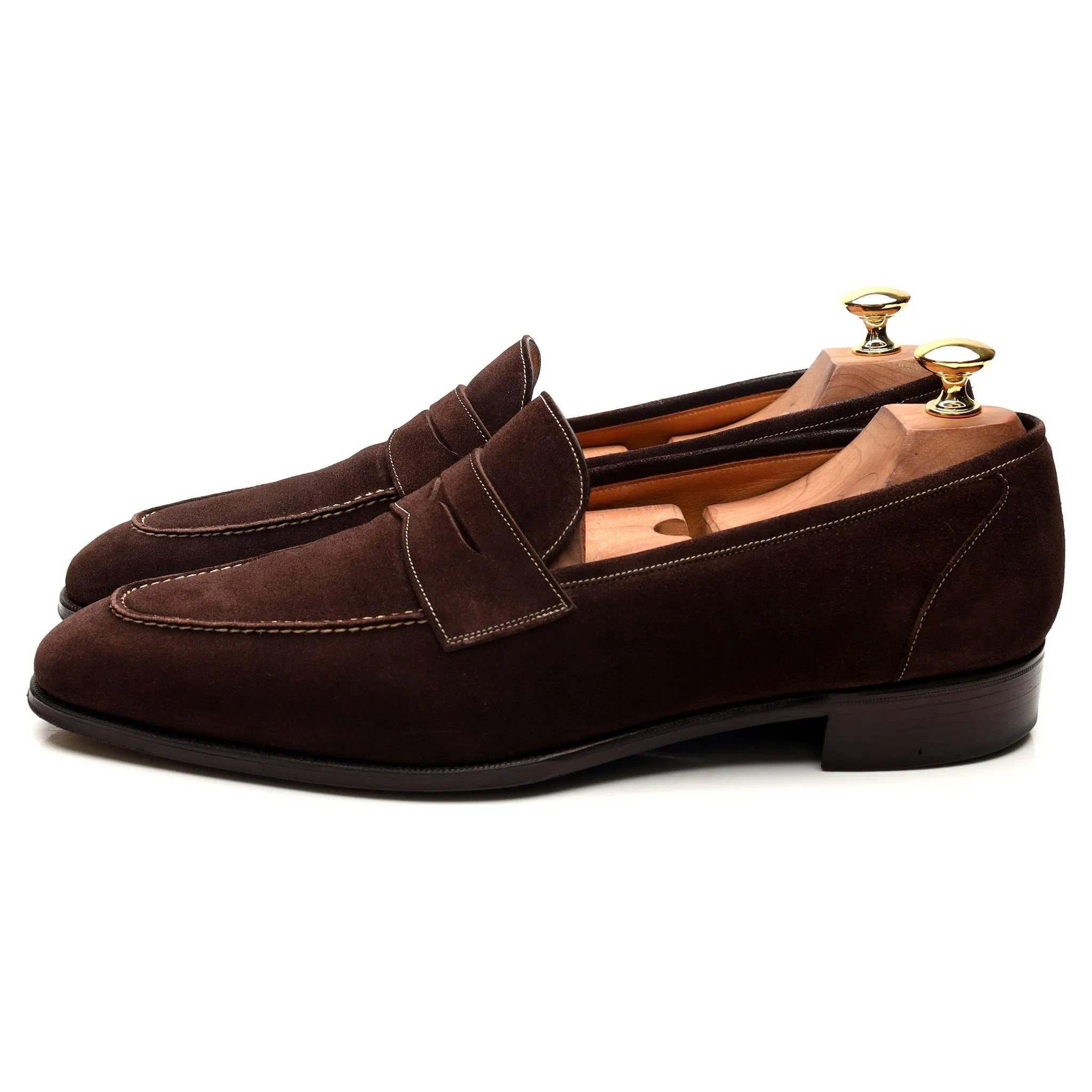 'Holkham' Dark Brown Suede Loafers UK 9.5 F