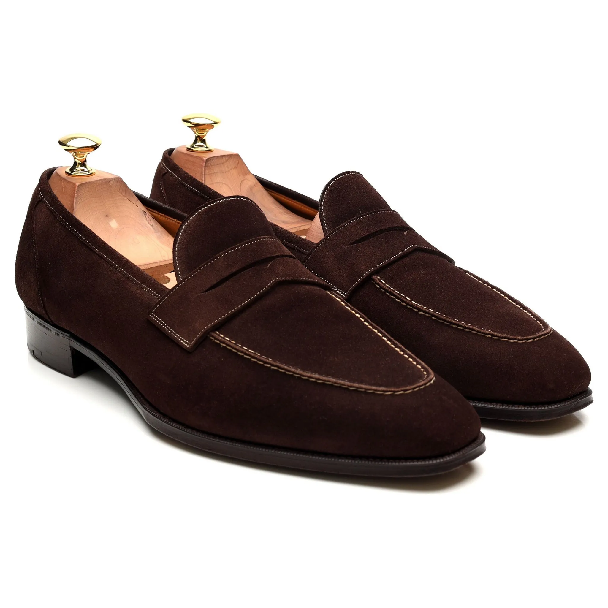 'Holkham' Dark Brown Suede Loafers UK 9.5 F