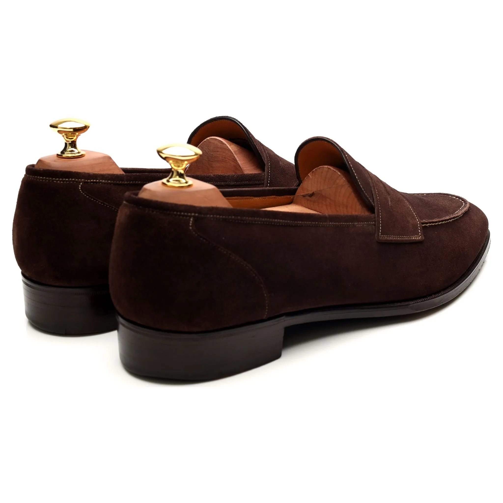 'Holkham' Dark Brown Suede Loafers UK 9.5 F