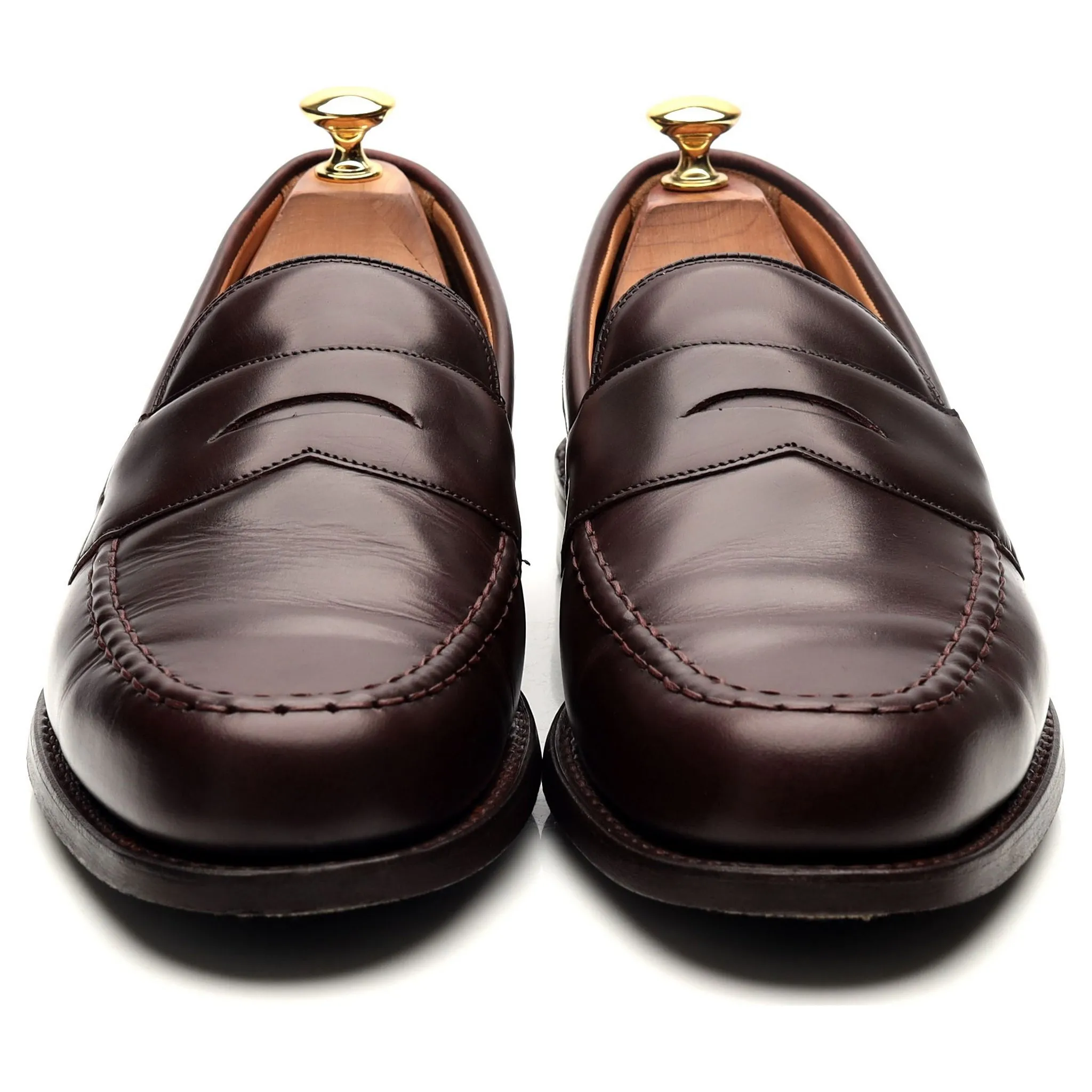 'Howard' Burgundy Leather Loafers UK 9 F