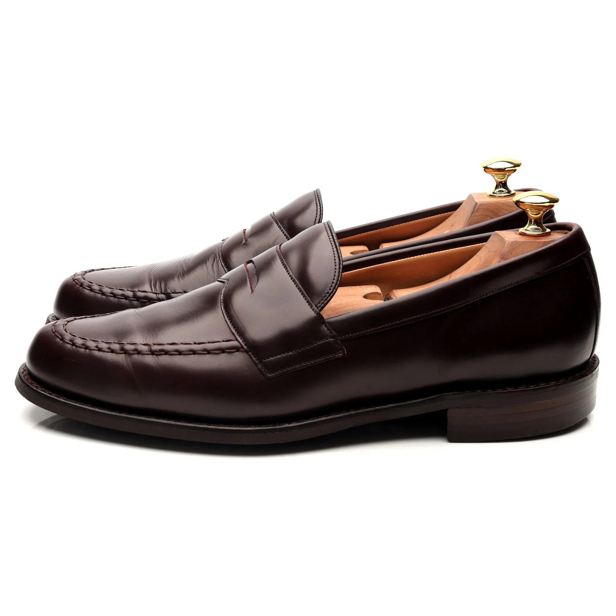 'Howard' Burgundy Leather Loafers UK 9 F