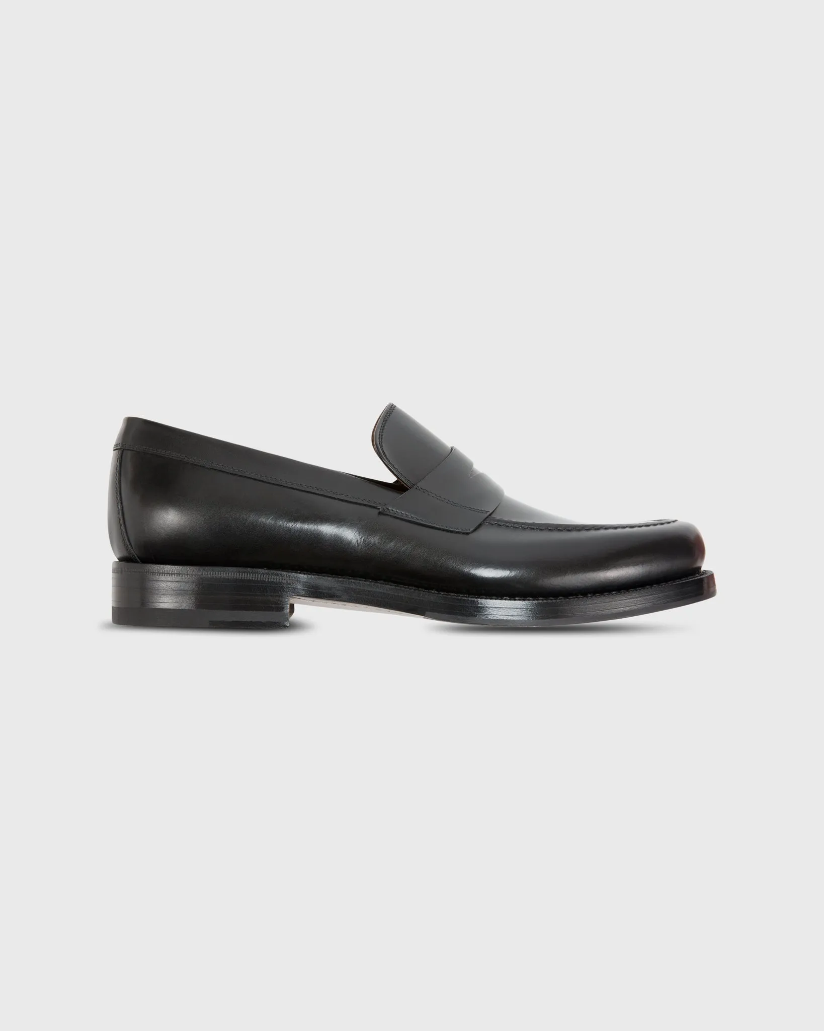 Italian Penny Loafer in Black Calfskin