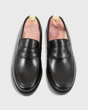 Italian Penny Loafer in Black Calfskin