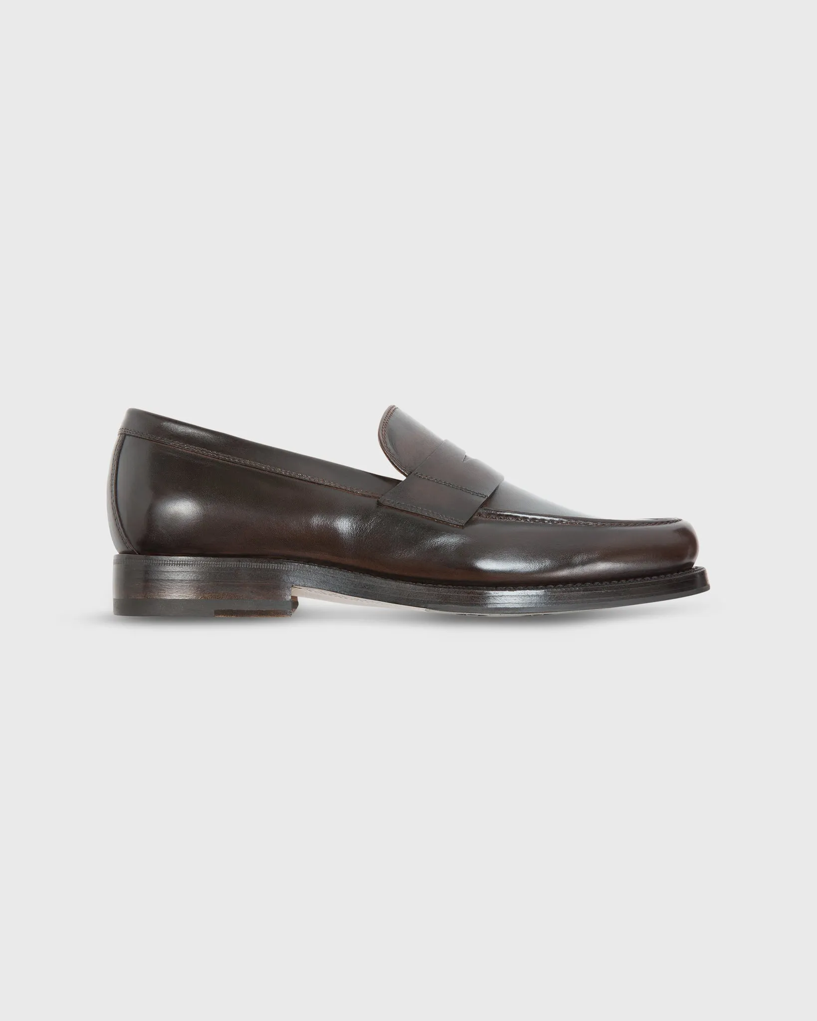 Italian Penny Loafer in Dark Brown Calfskin