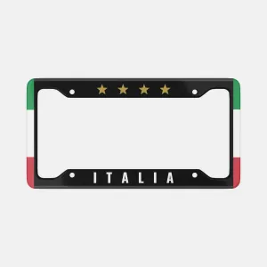 Italy 4 Stars Black - License Plate Frame