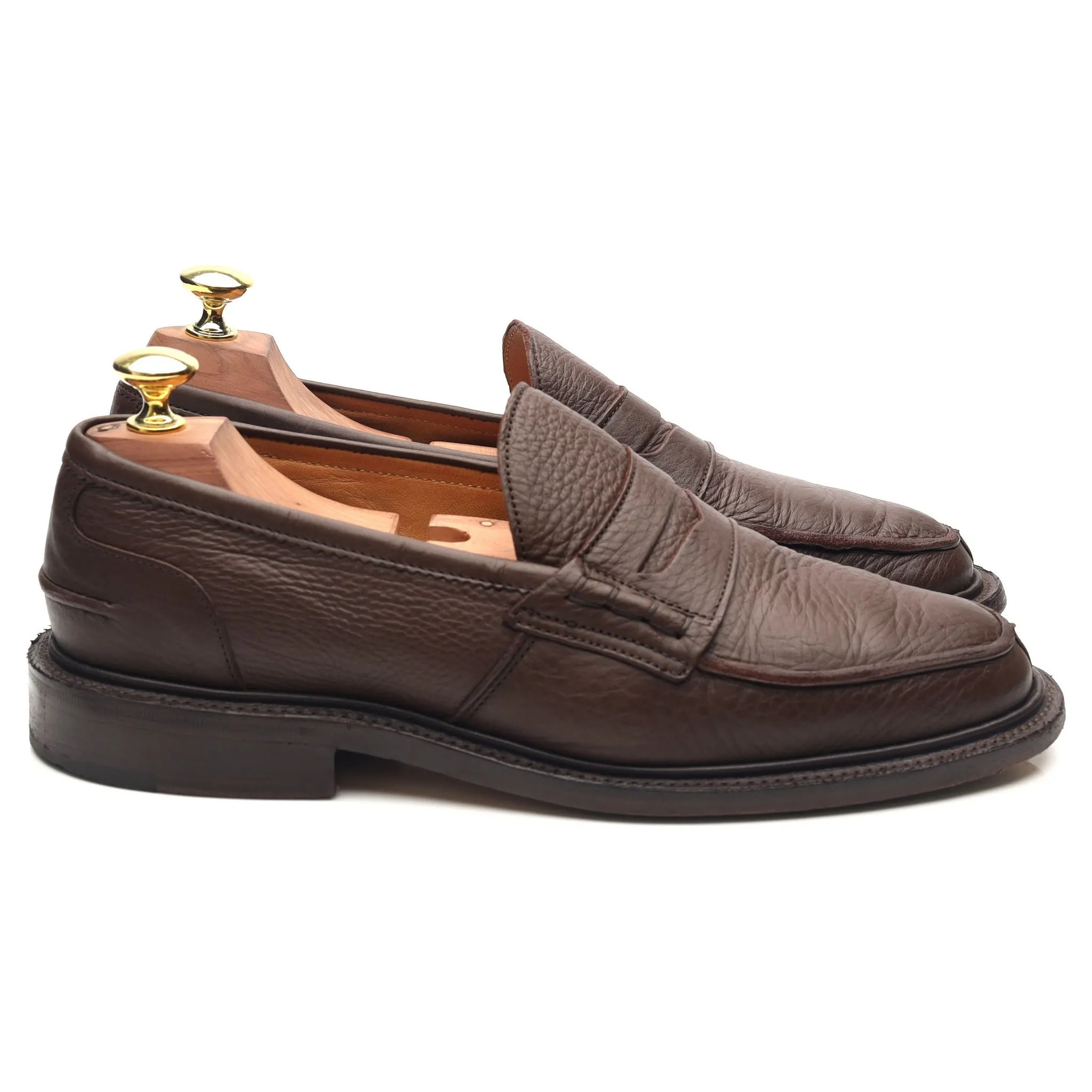 'James' Dark Brown Leather Loafers UK 7