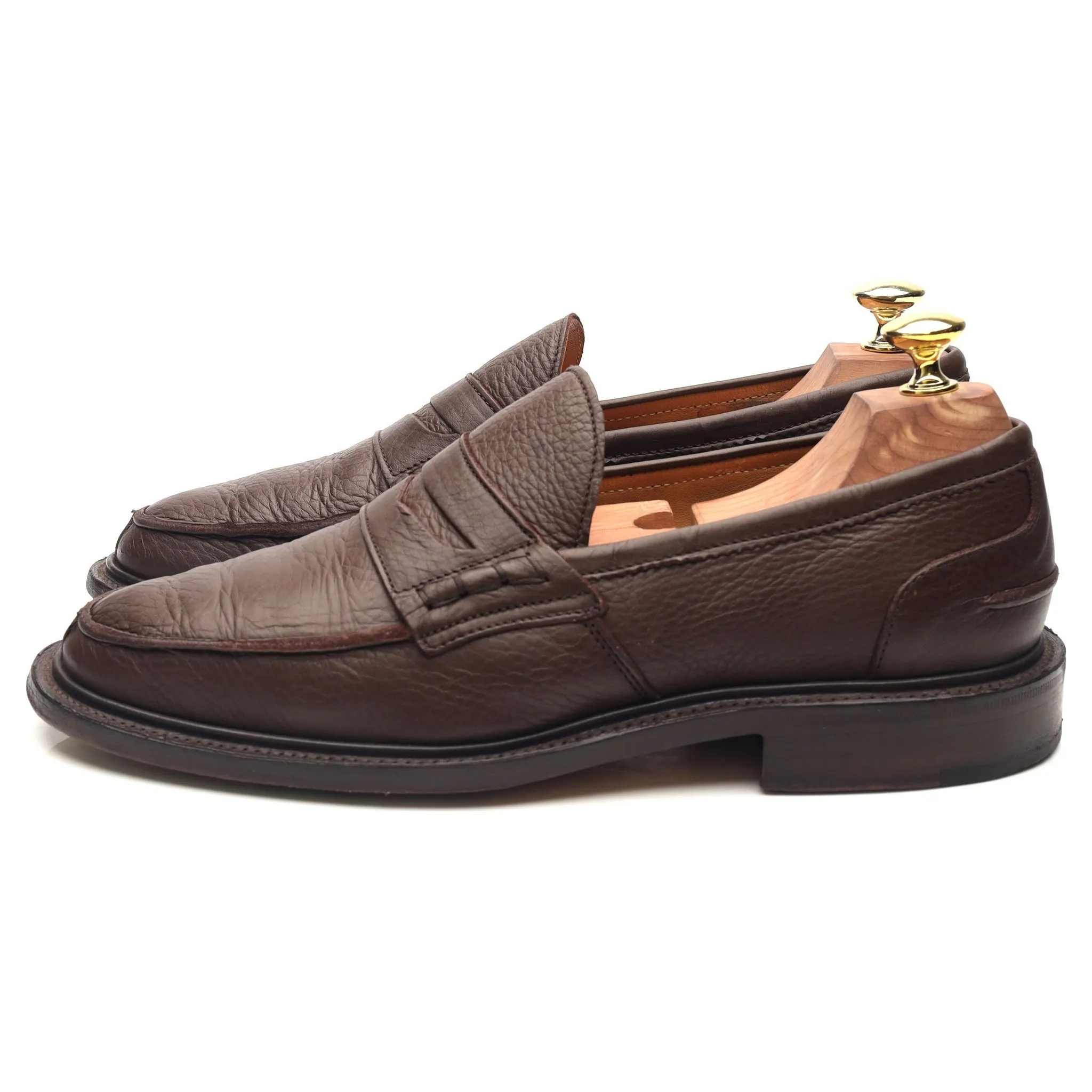 'James' Dark Brown Leather Loafers UK 7