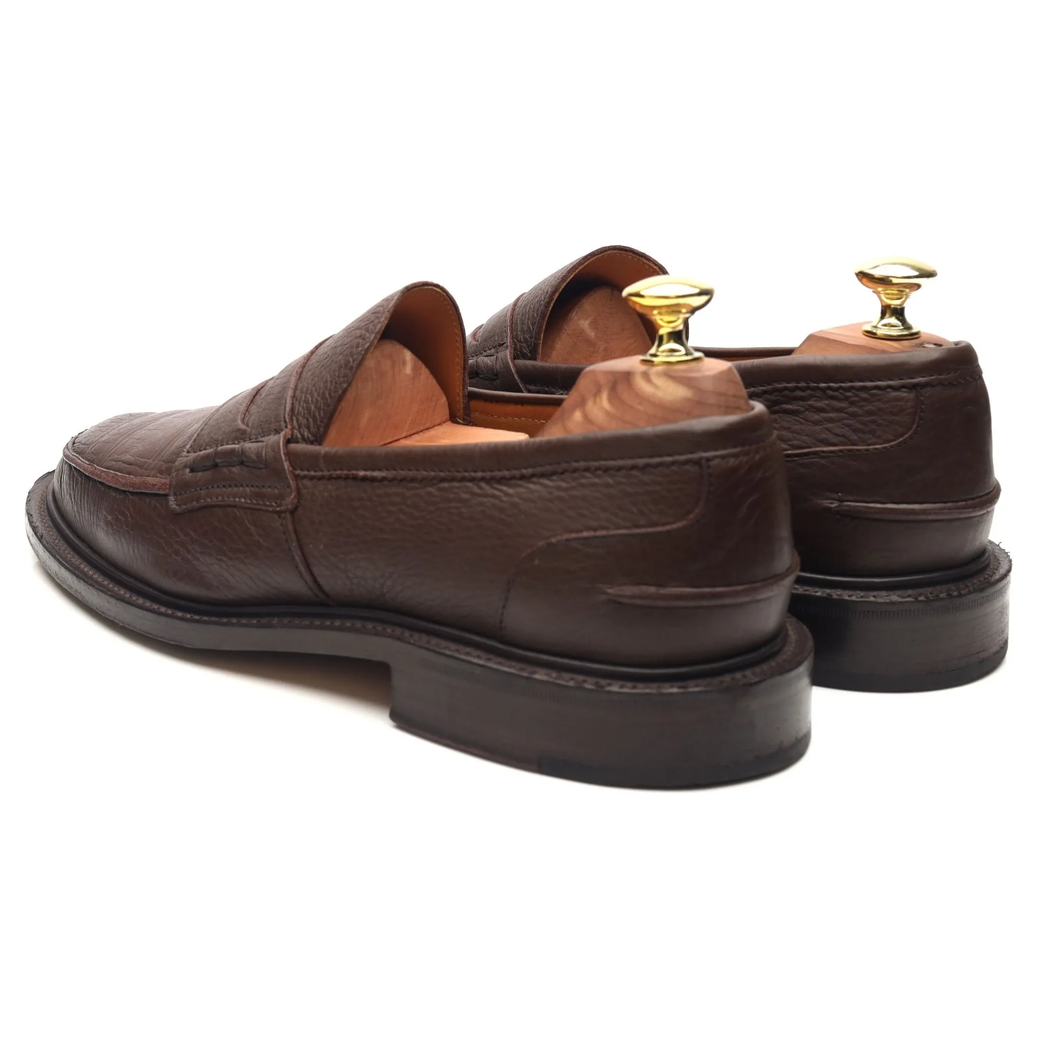 'James' Dark Brown Leather Loafers UK 7