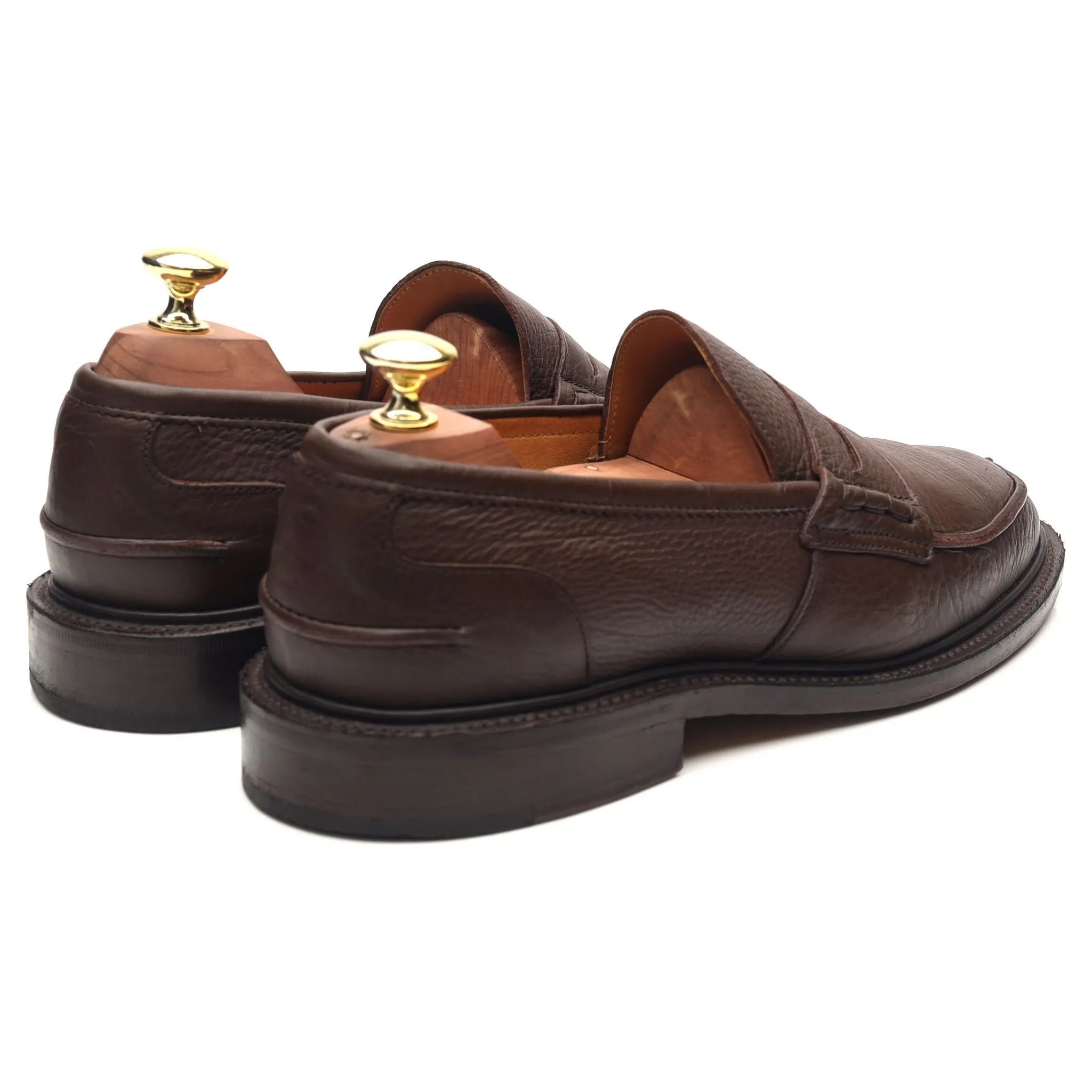 'James' Dark Brown Leather Loafers UK 7