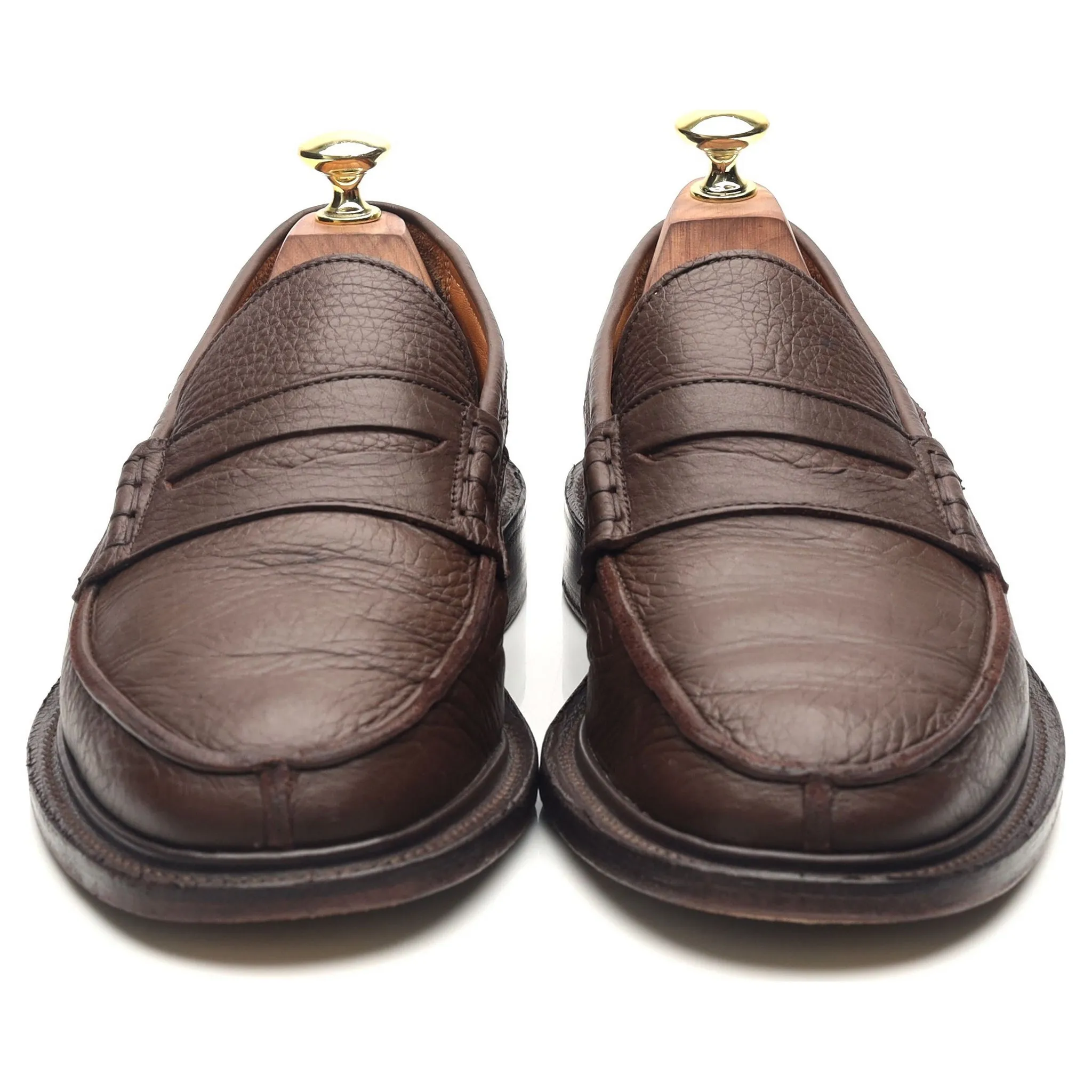 'James' Dark Brown Leather Loafers UK 7