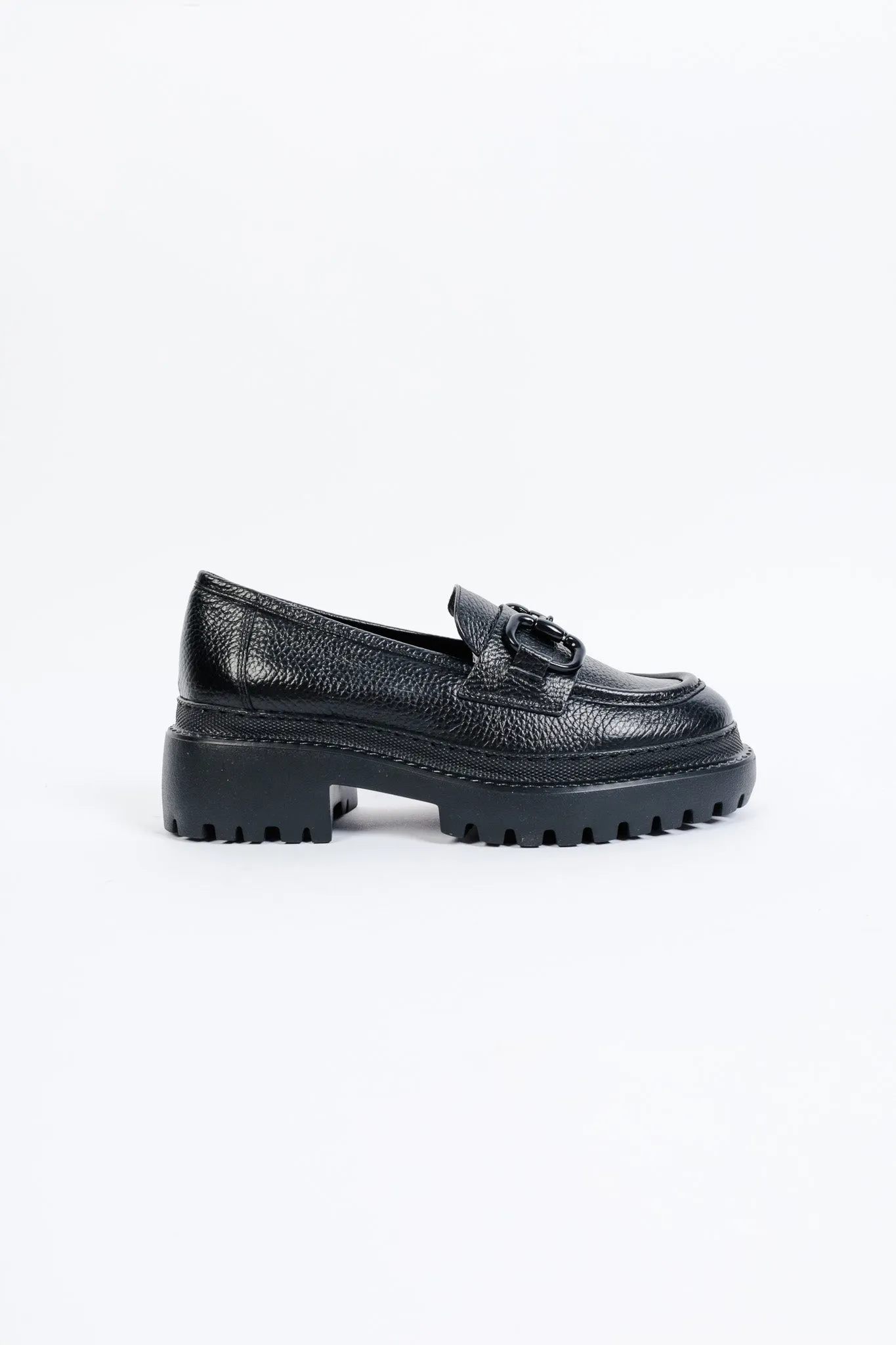 JANE BLACK- Extra Light Snaffle Lug Sole Loafer