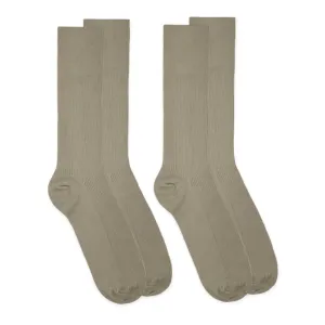 Jefferies Socks Carolina Ultimate Non-Binding Dress Crew Khaki Socks 9-13