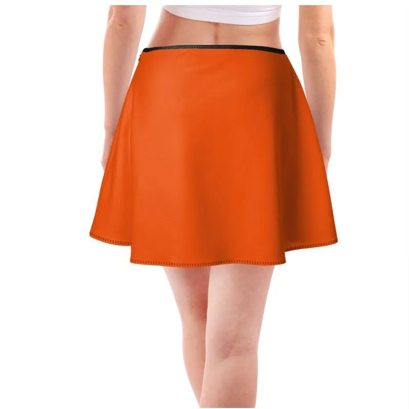 Jina Orange Skater Skirt - Mini or Knee Length